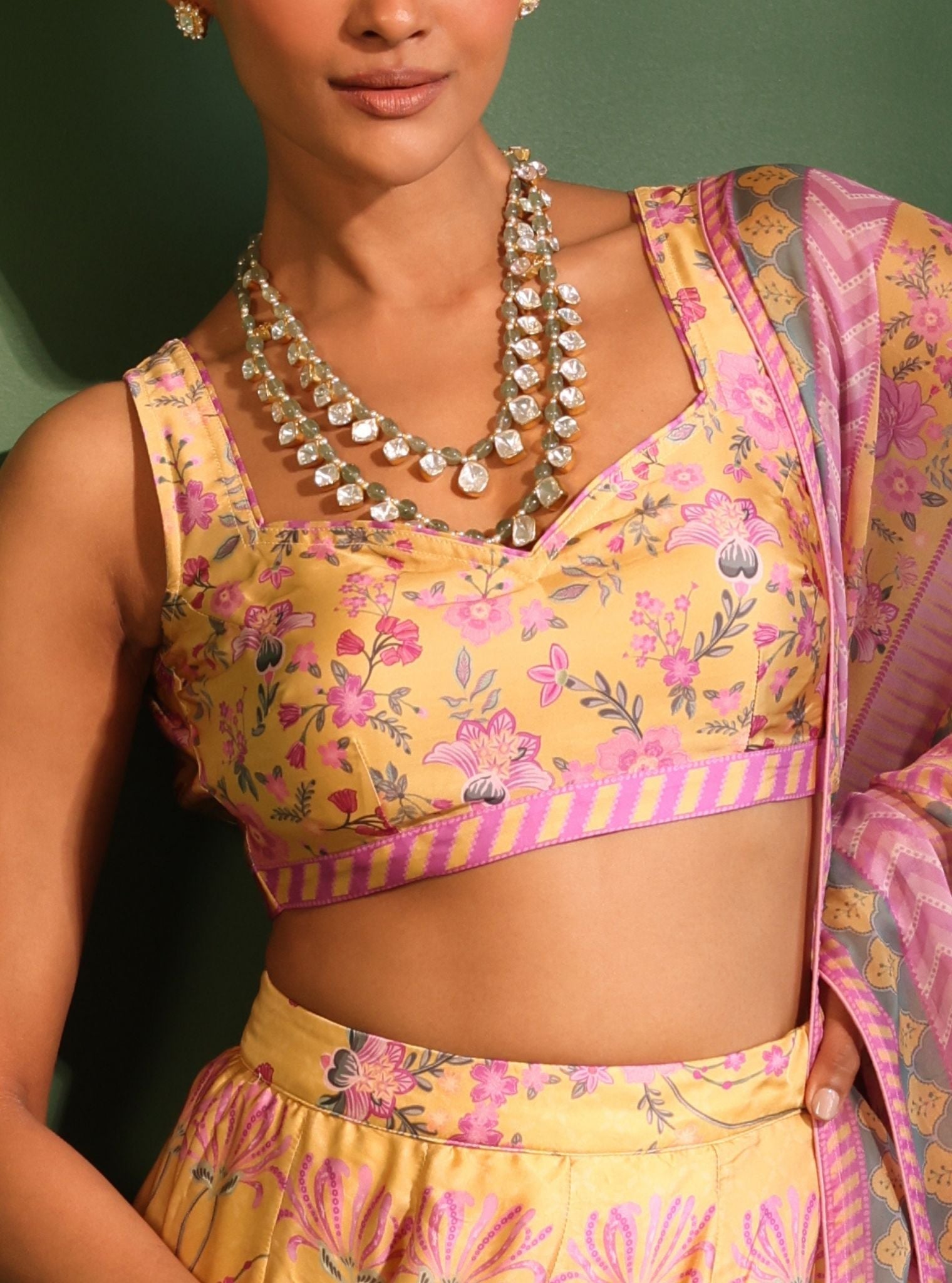Jhanak Cupro Satin Yellow Lehenga