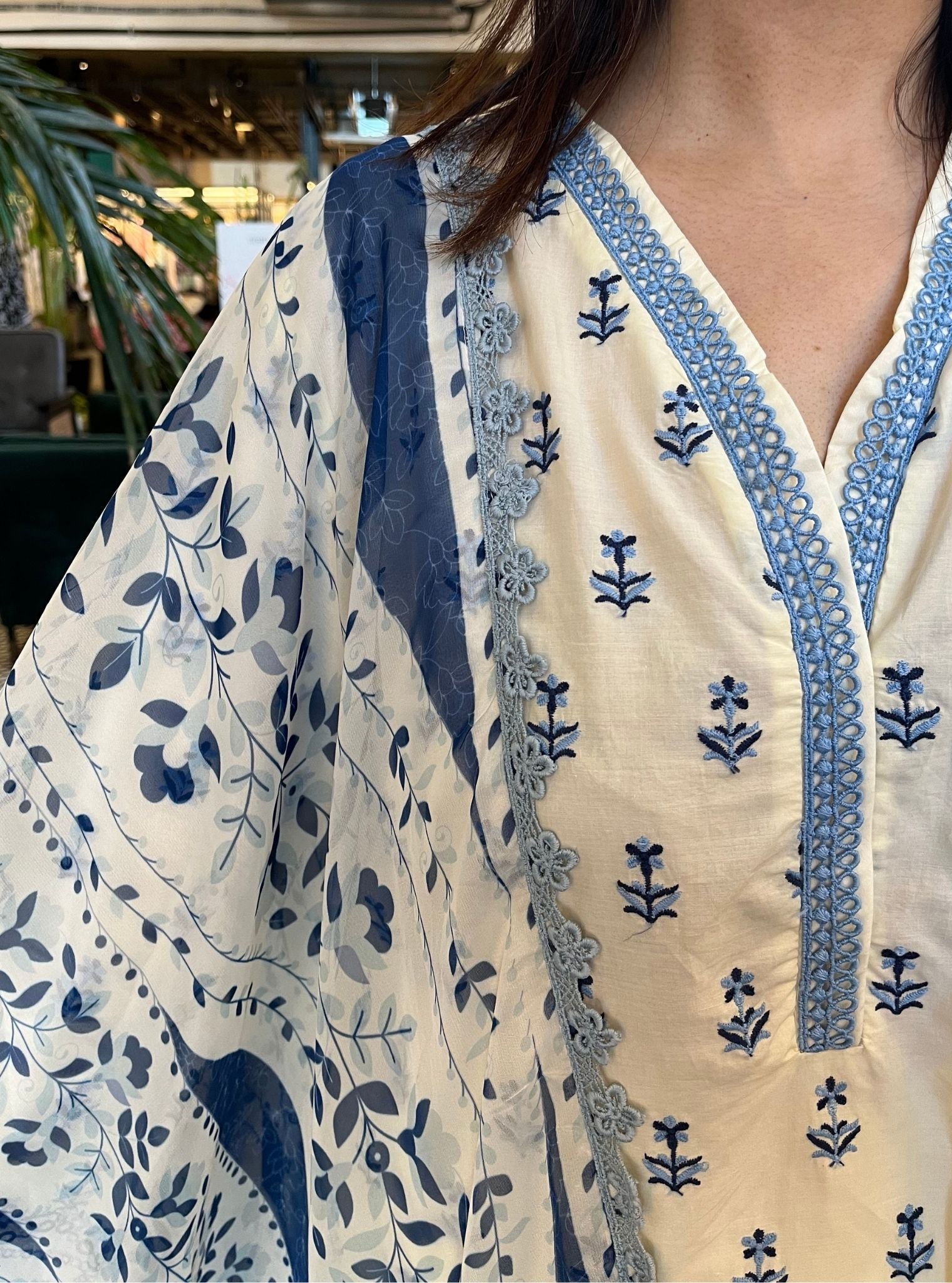 Nyra Supima Cotton Off White Kurta Set