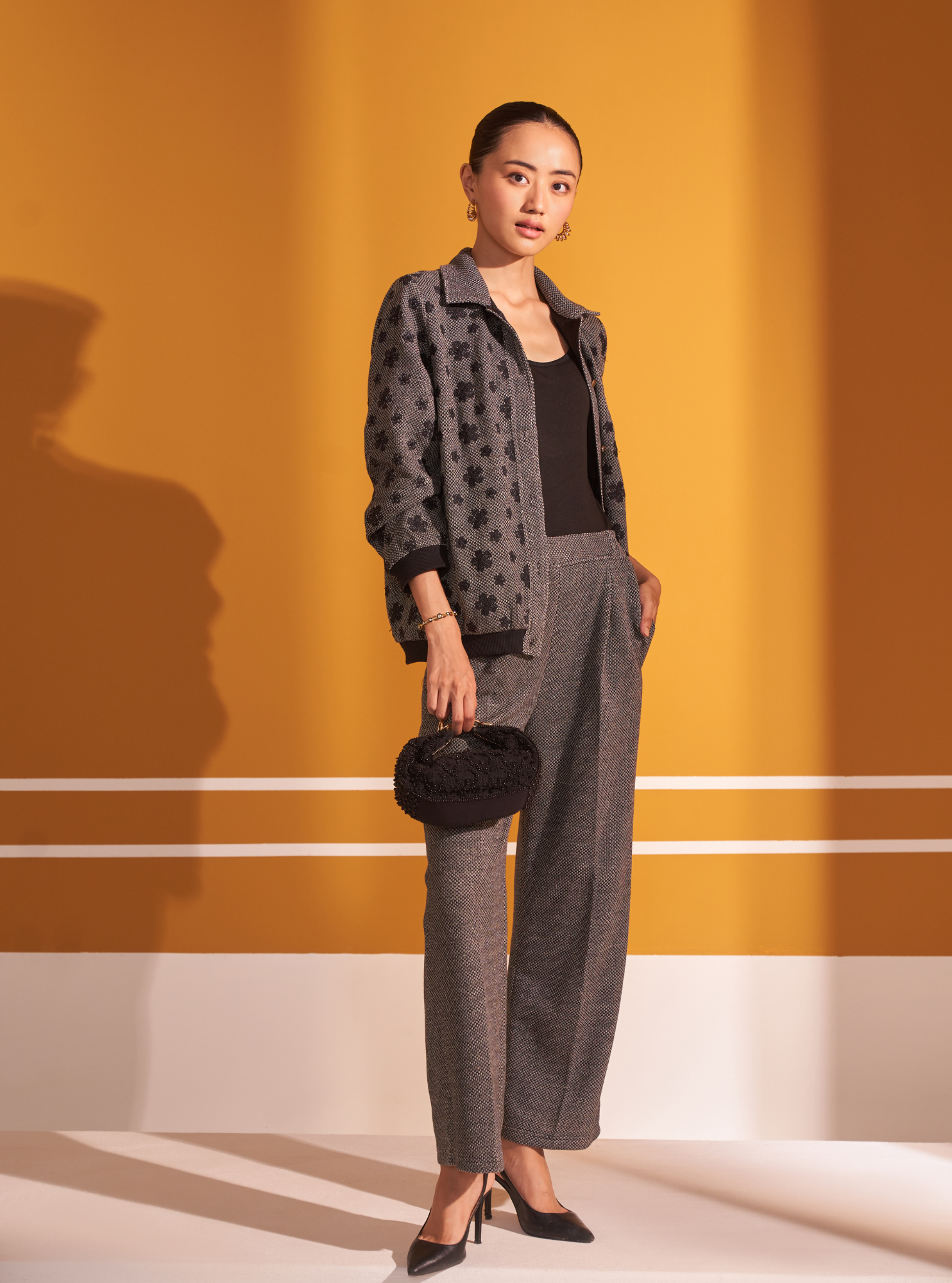 Edith Lurex Knit Black Jacket