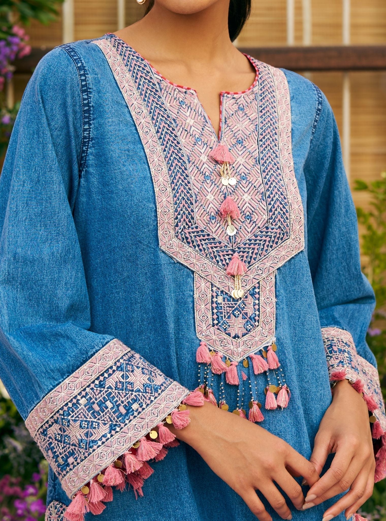 Vaadi Denim Kurta Set
