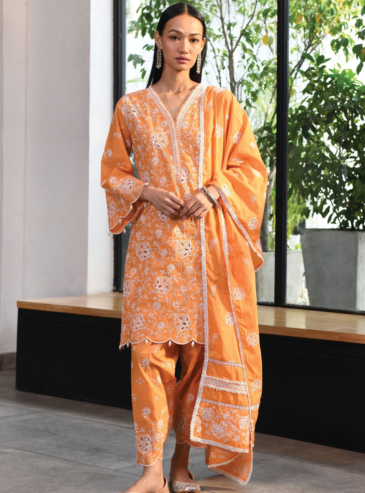 Norwich Supima Cotton Orange Kurta Set