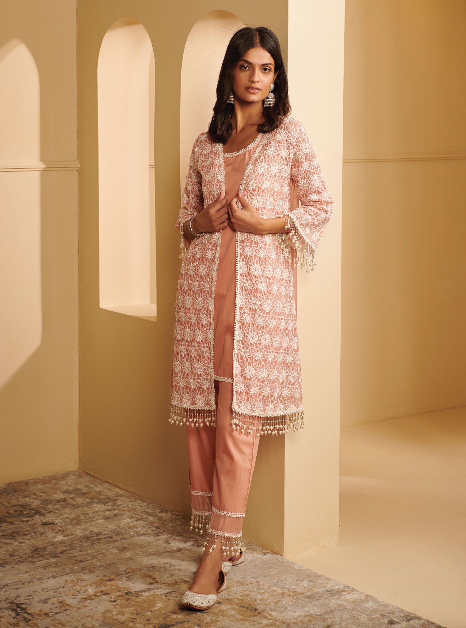 Iksa Organza Rose Kurta Set