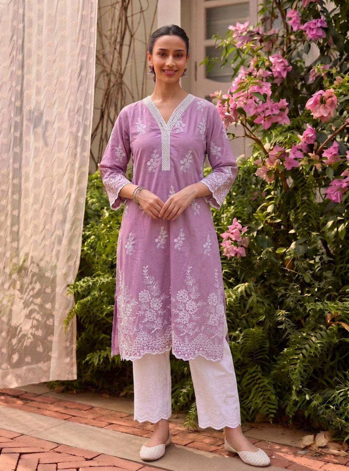 Adeera Supima Cotton Grape Kurta Set