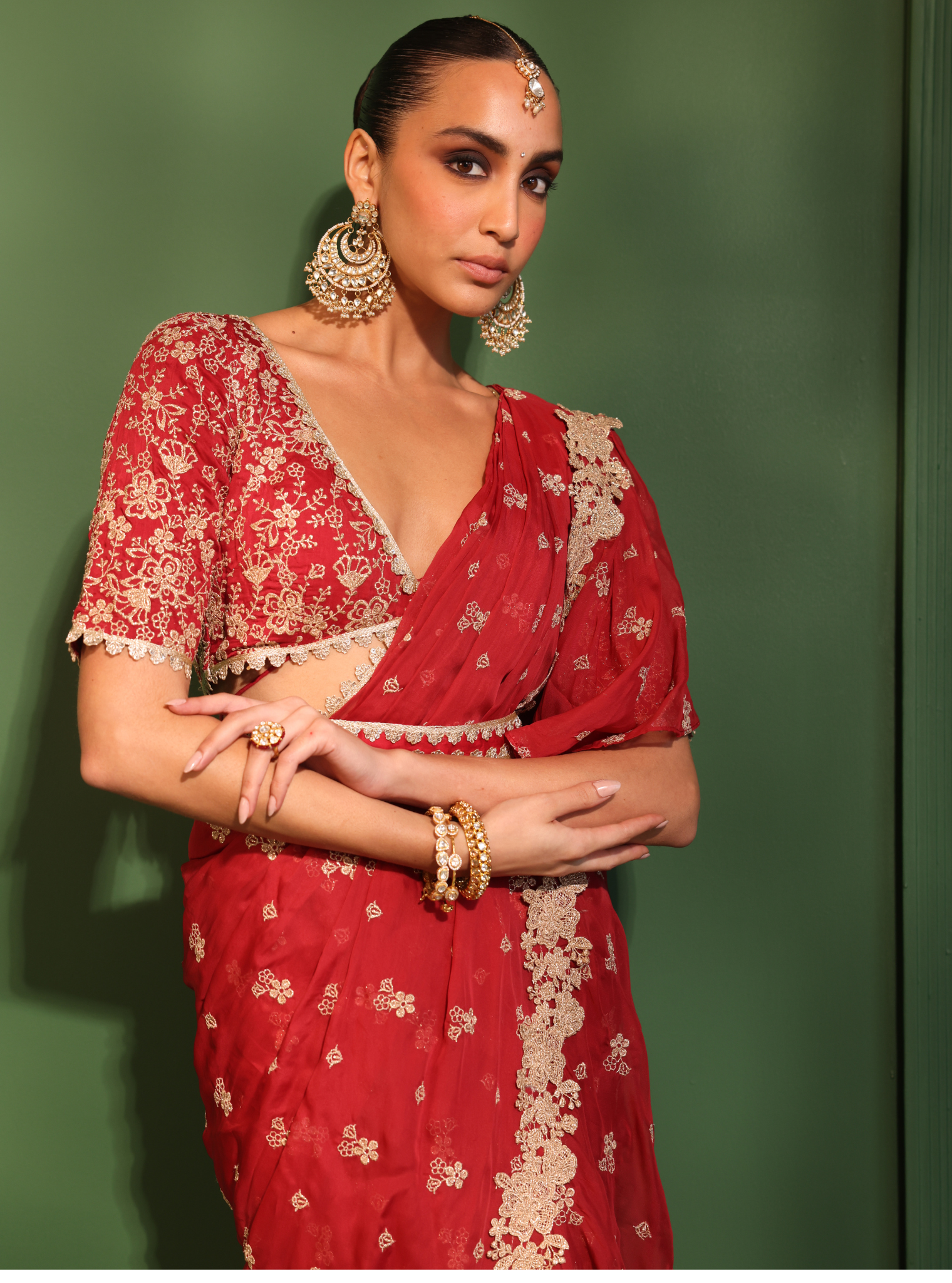 Pari Organza Red Saree