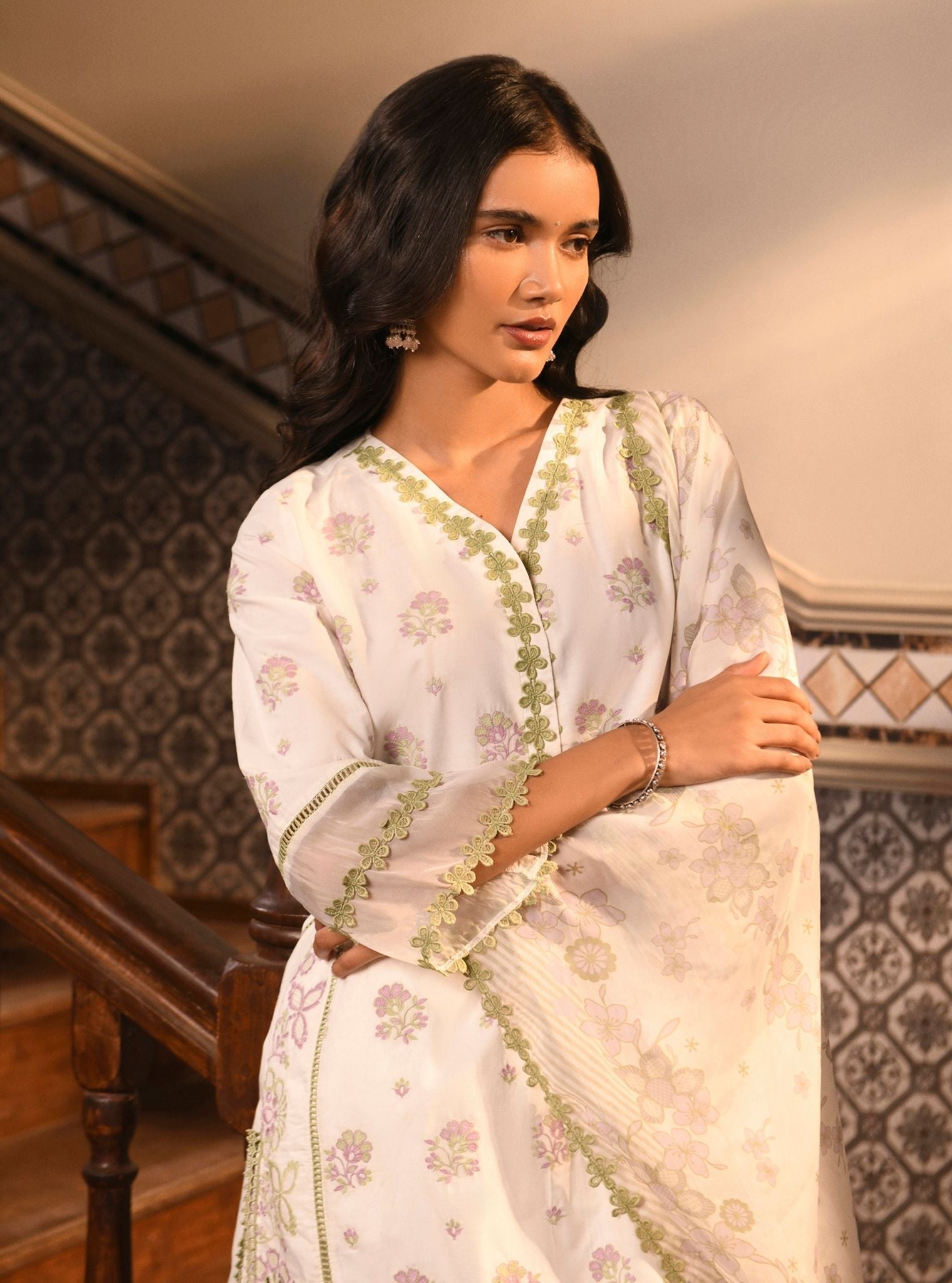 Banu Supima Cotton White Kurta Set