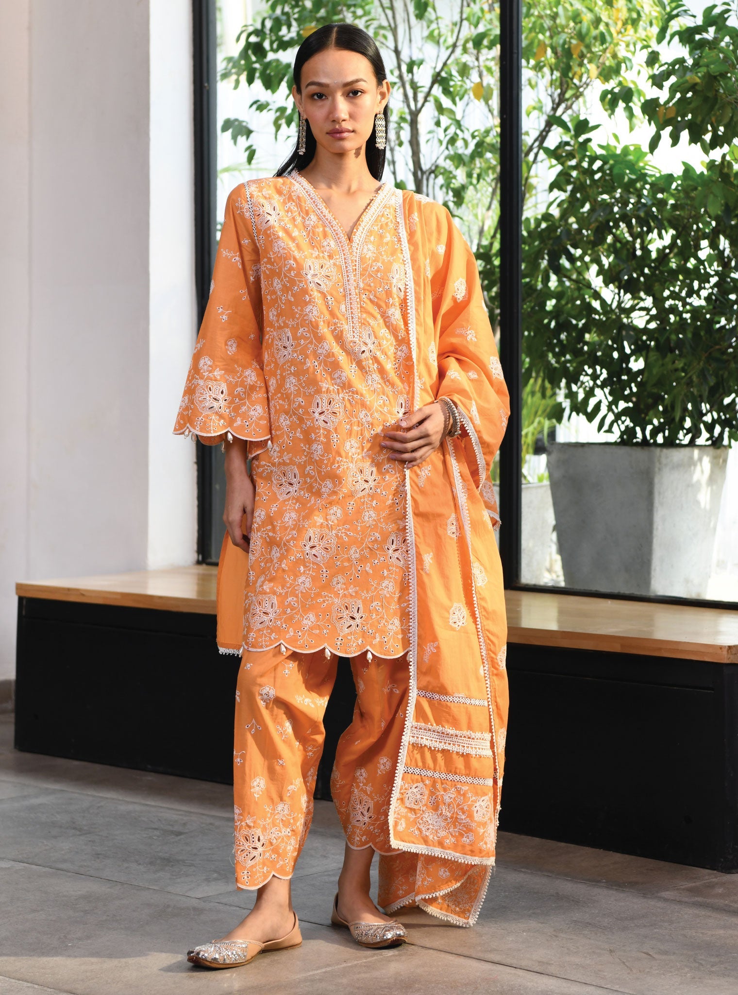 Norwich Supima Cotton Orange Kurta Set