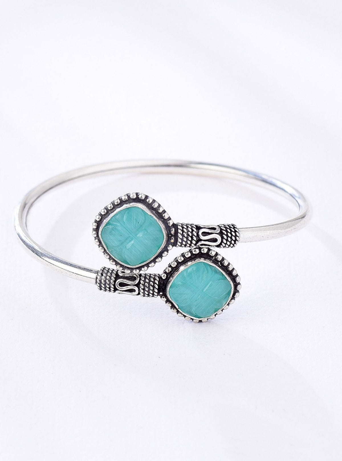 Pure Silver Ruh Green Bracelet