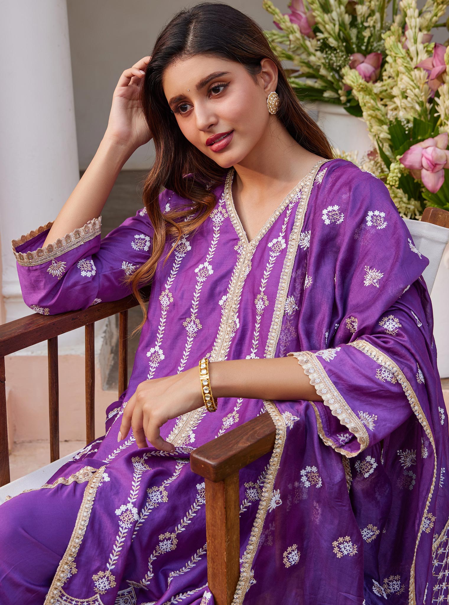 Suvasi Pima Purple Kurta Set