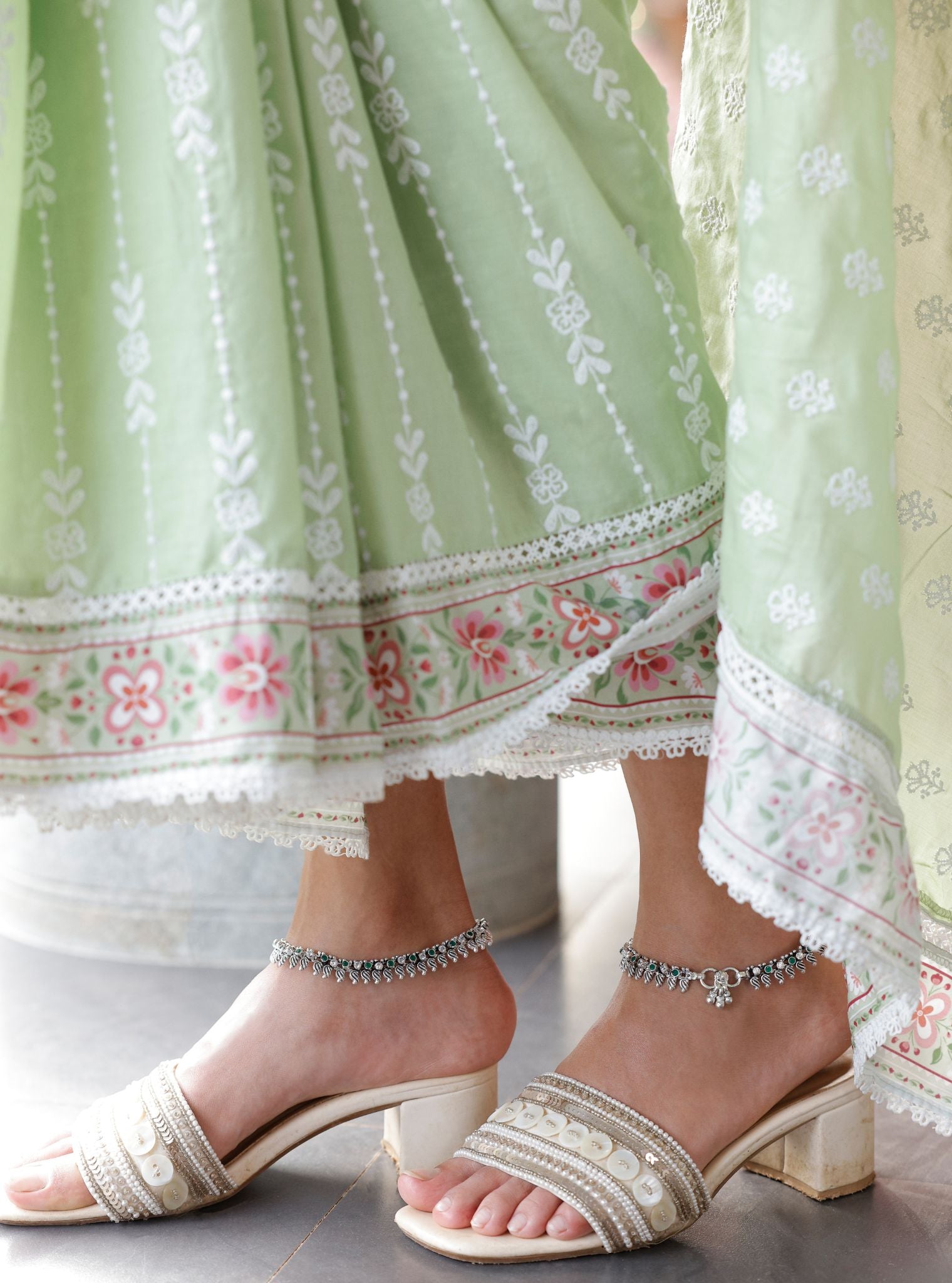 Rasa Supima Cotton Light Green Saree