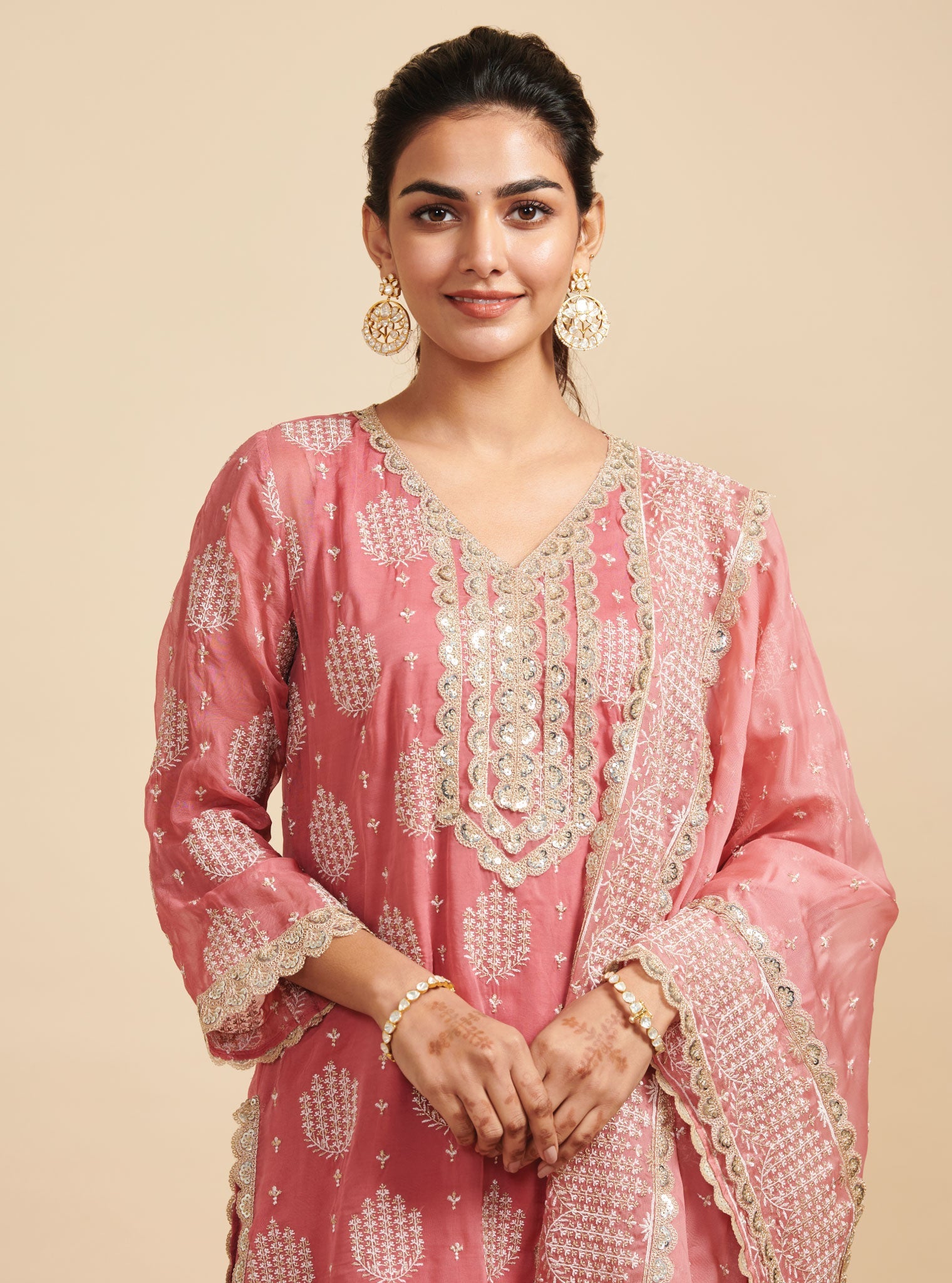 Shagna Organza Mauve Kurta Set
