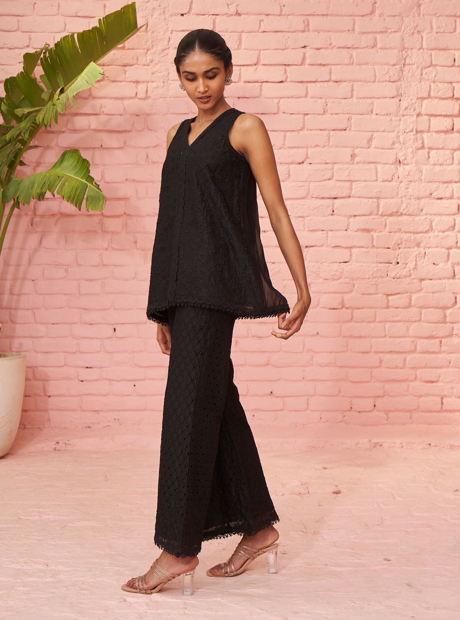 Rehanshi Organza Black Co-ord Set