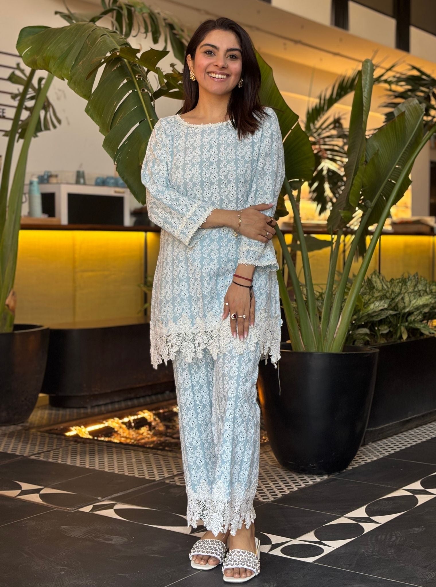 Ebana Supima Cotton Light Blue Co-ord Set