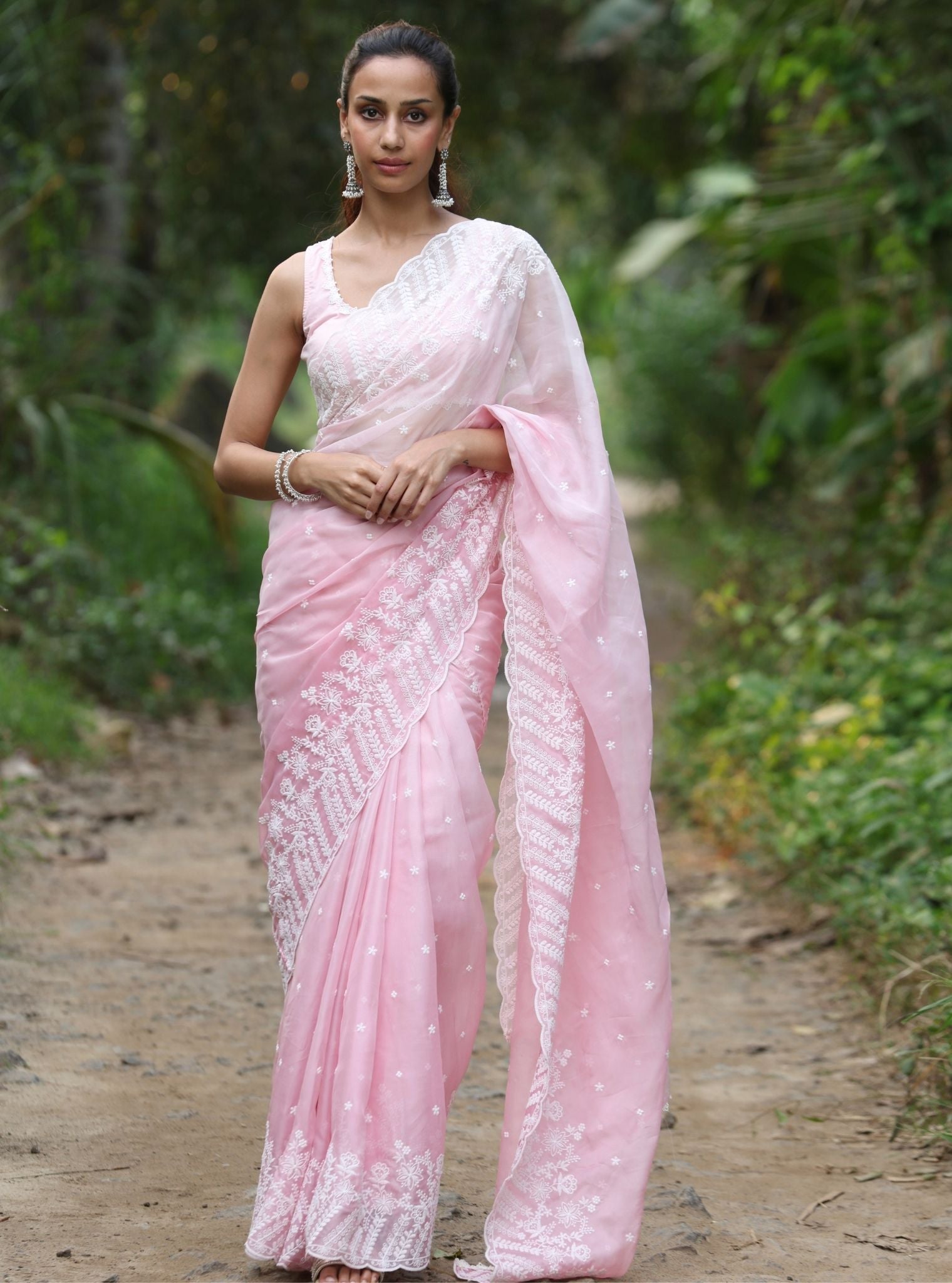 Roja Organza Ombre Pink Saree