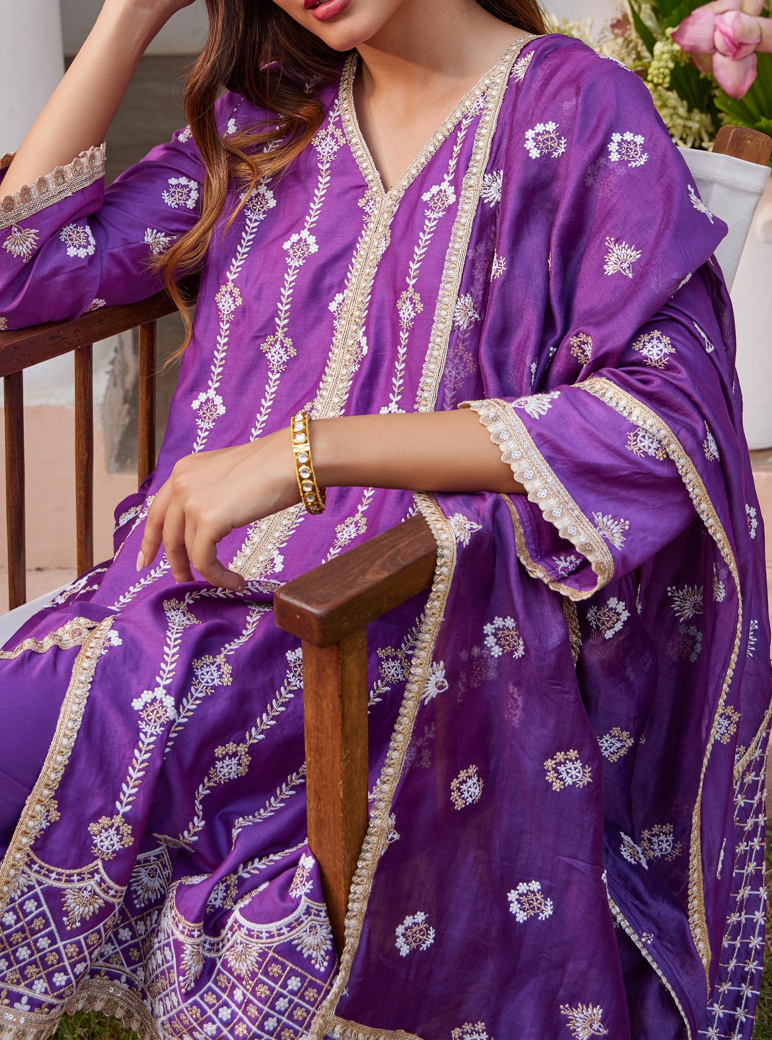 Suvasi Pima Purple Kurta Set