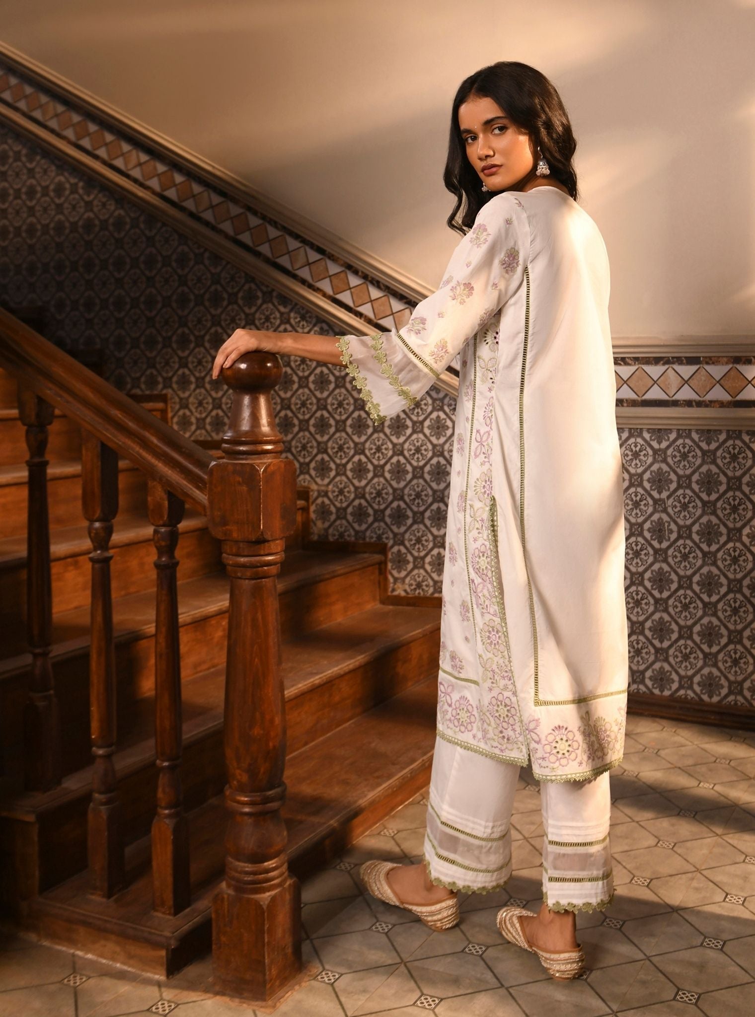 Banu Supima Cotton White Kurta Set