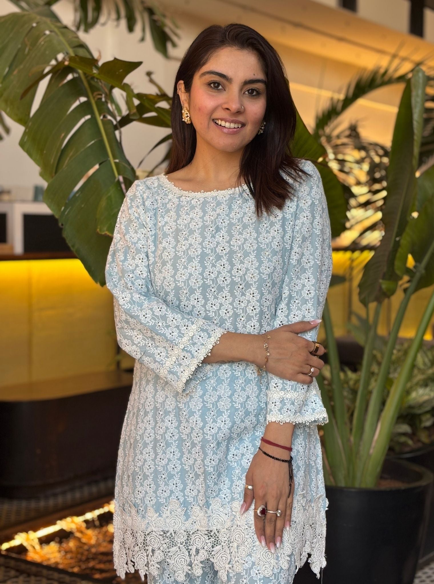 Ebana Supima Cotton Light Blue Co-ord Set