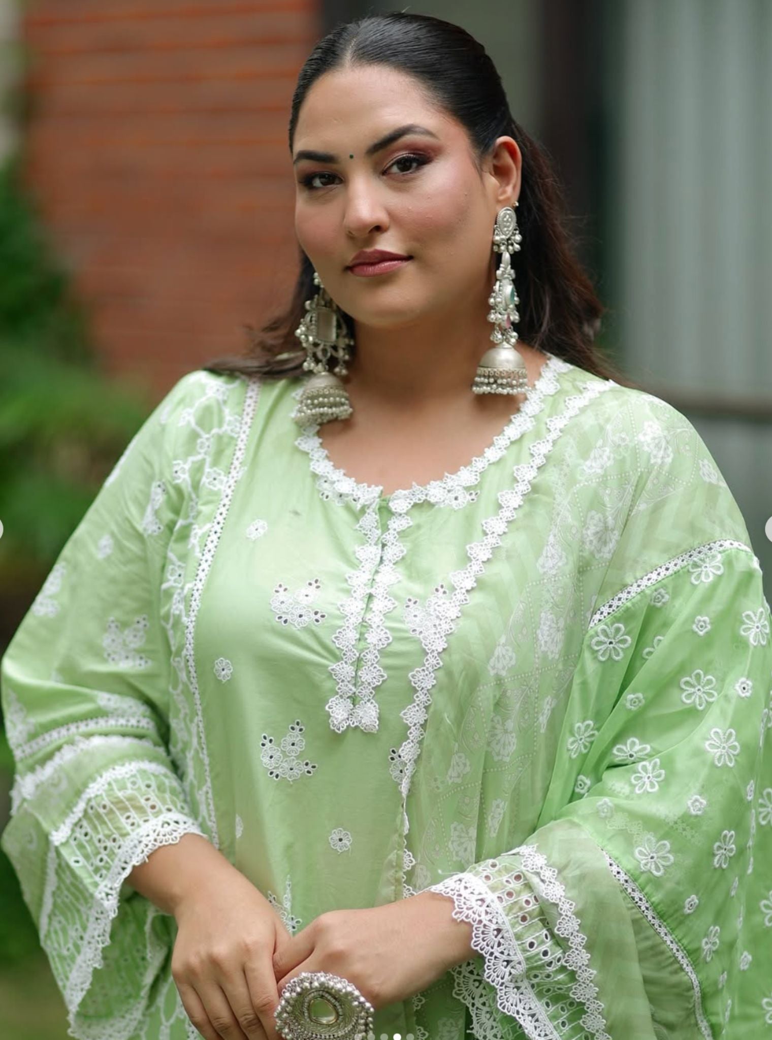 Dhitya Supima Cotton Light Green Kurta Set