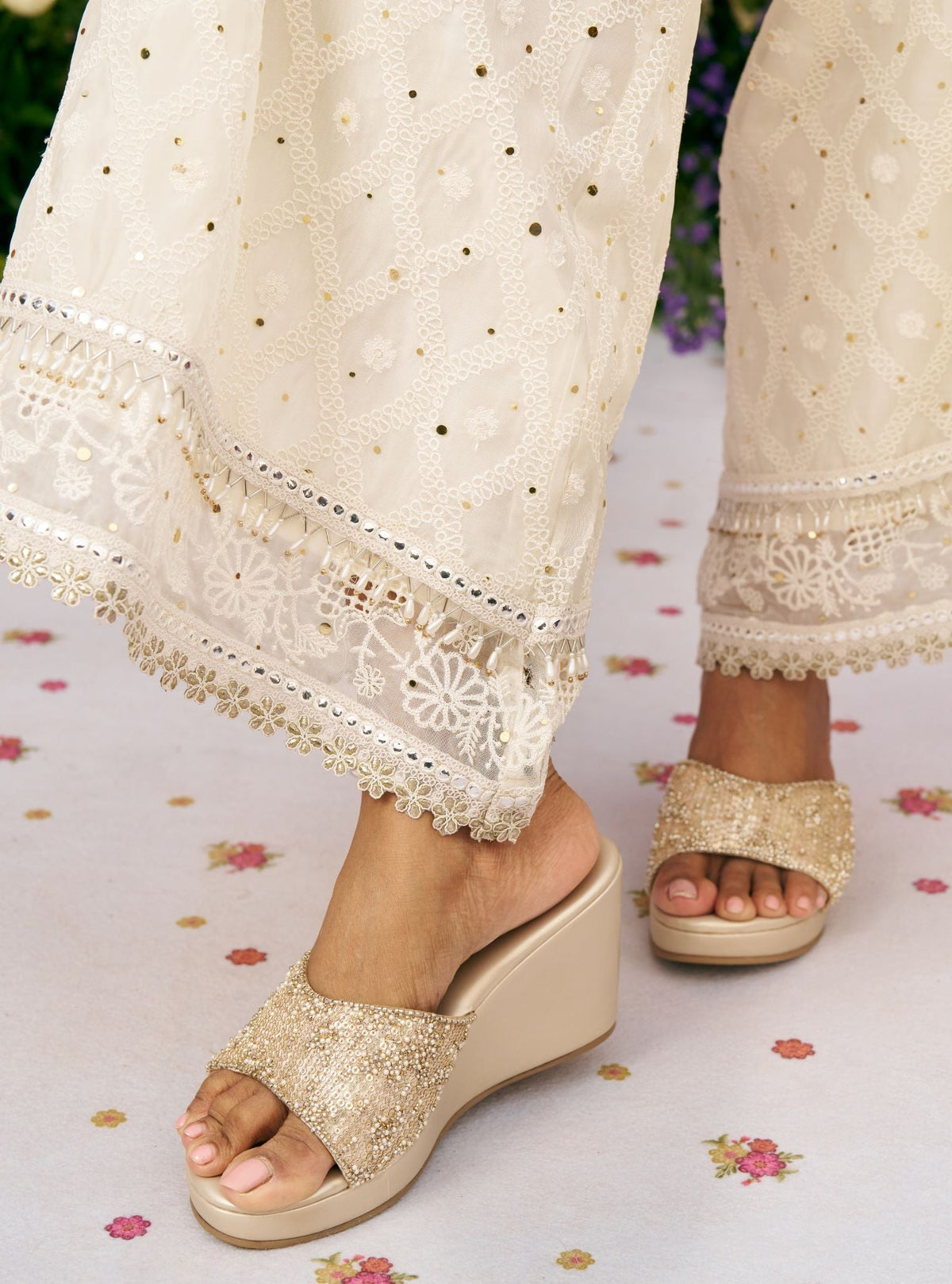 Elena Gold Vegan Wedge