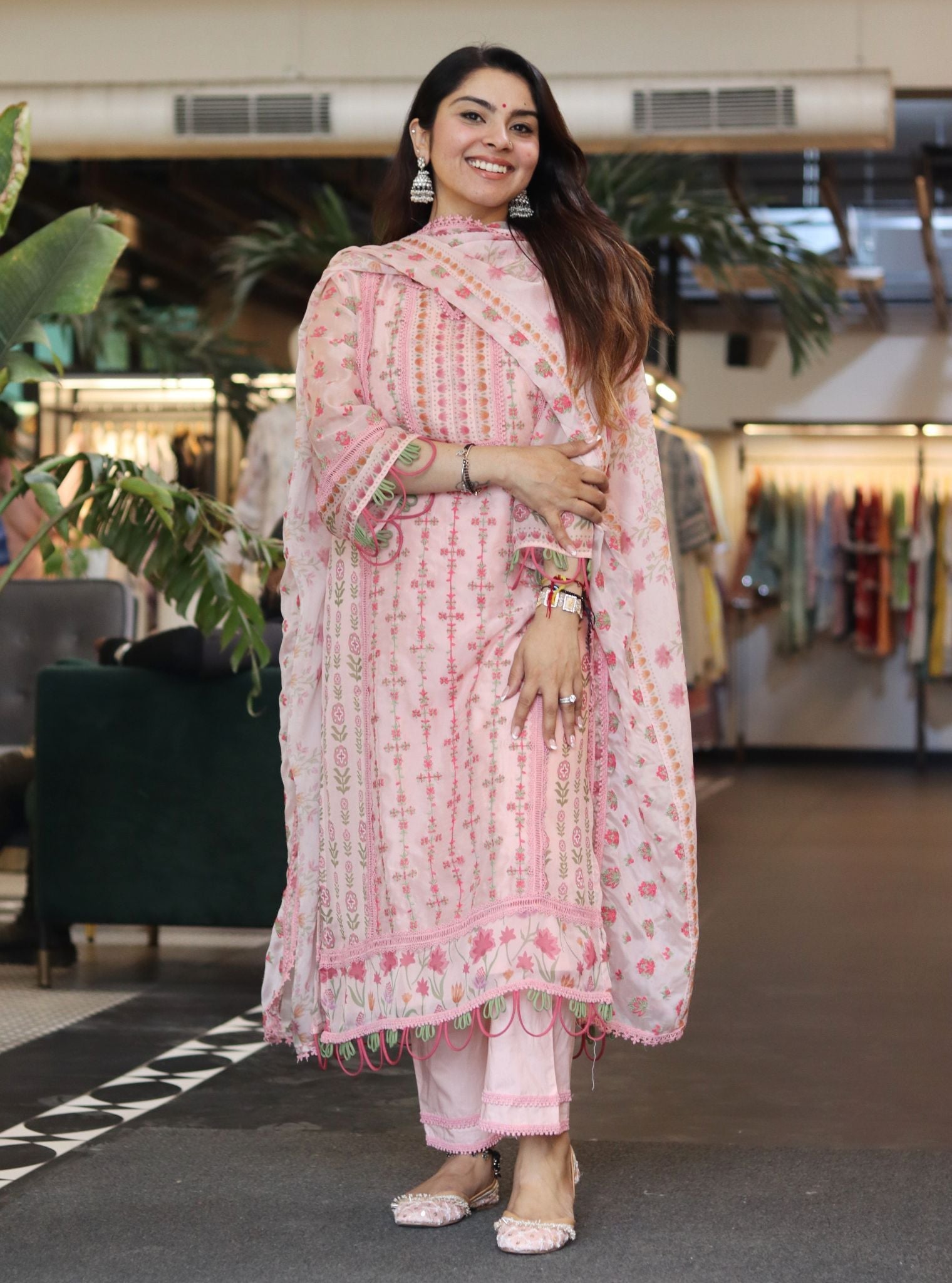Padmini Organza Pink Kurta Set