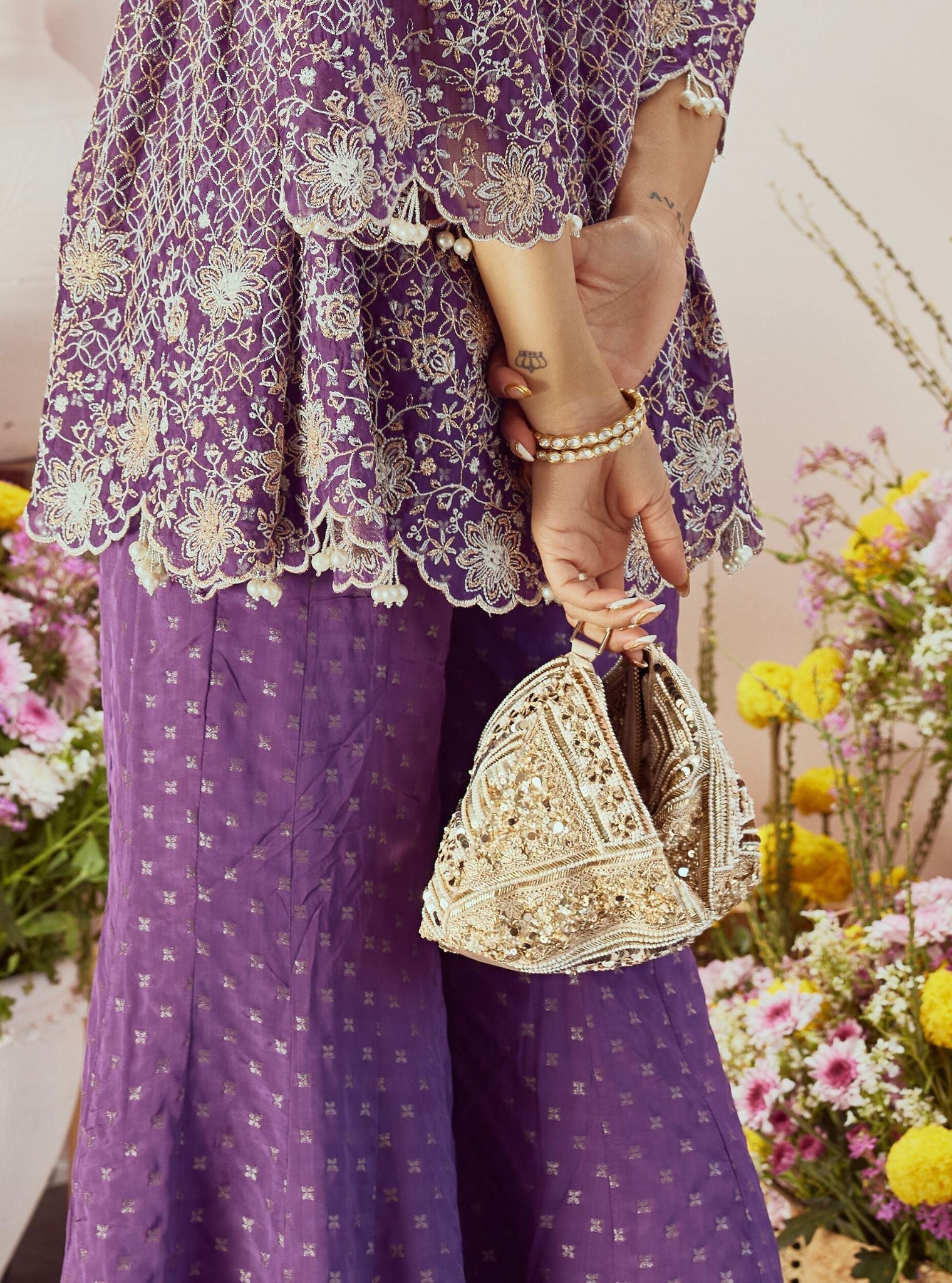 Mulmul Glow Gold Handbag