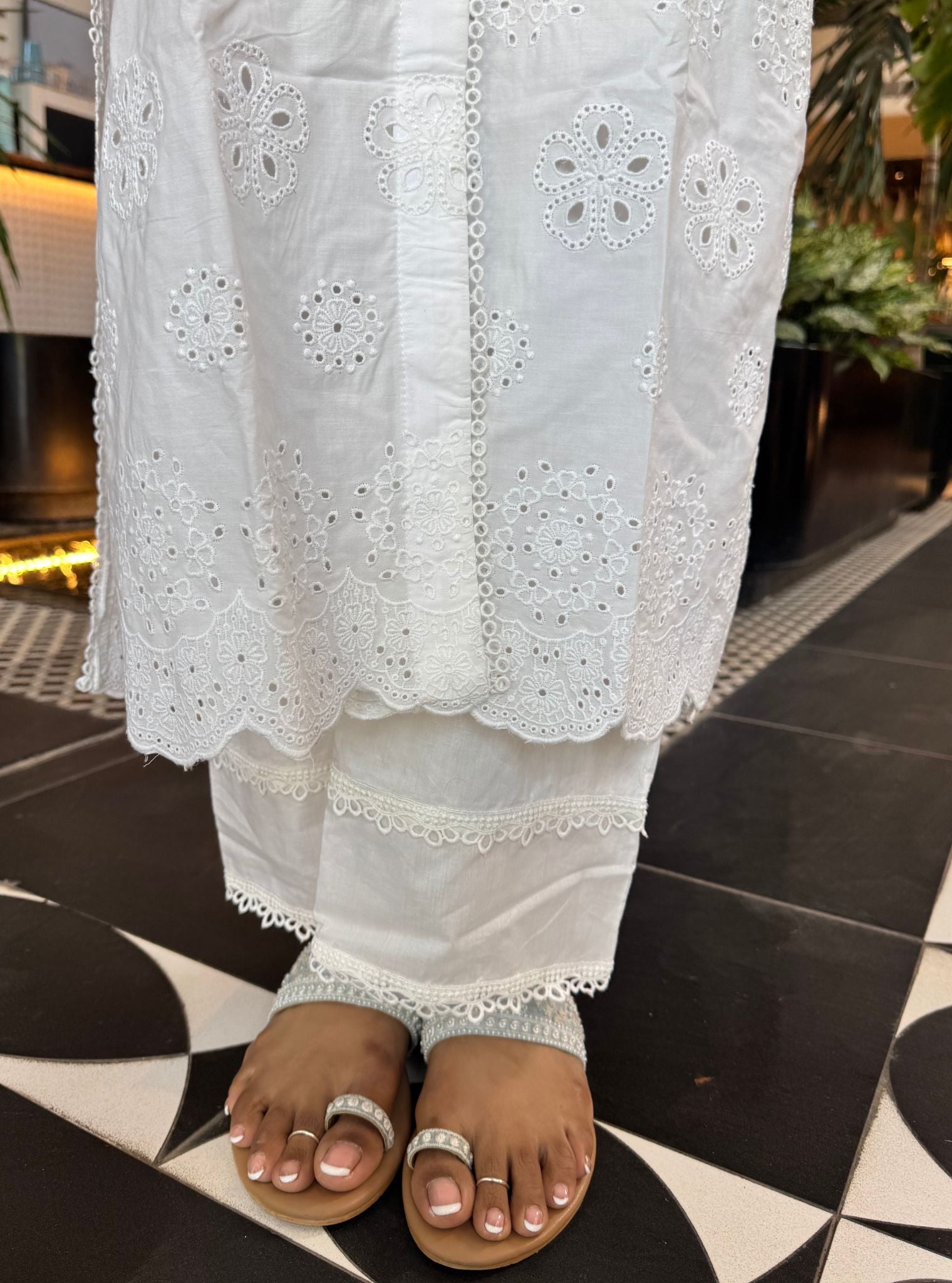 Harriet Supima Cotton White Long shirt co-ord set