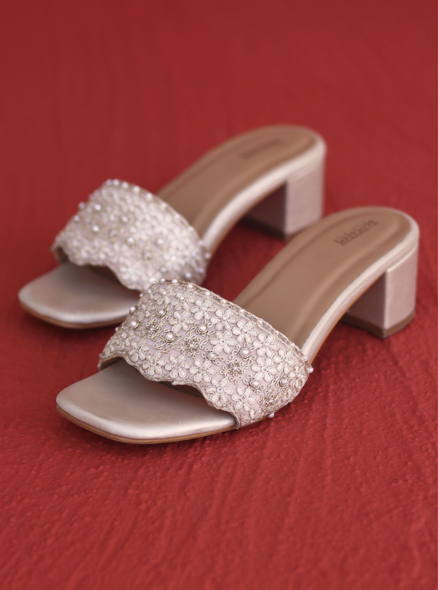 Lavanya Gold Vegan Block Heel