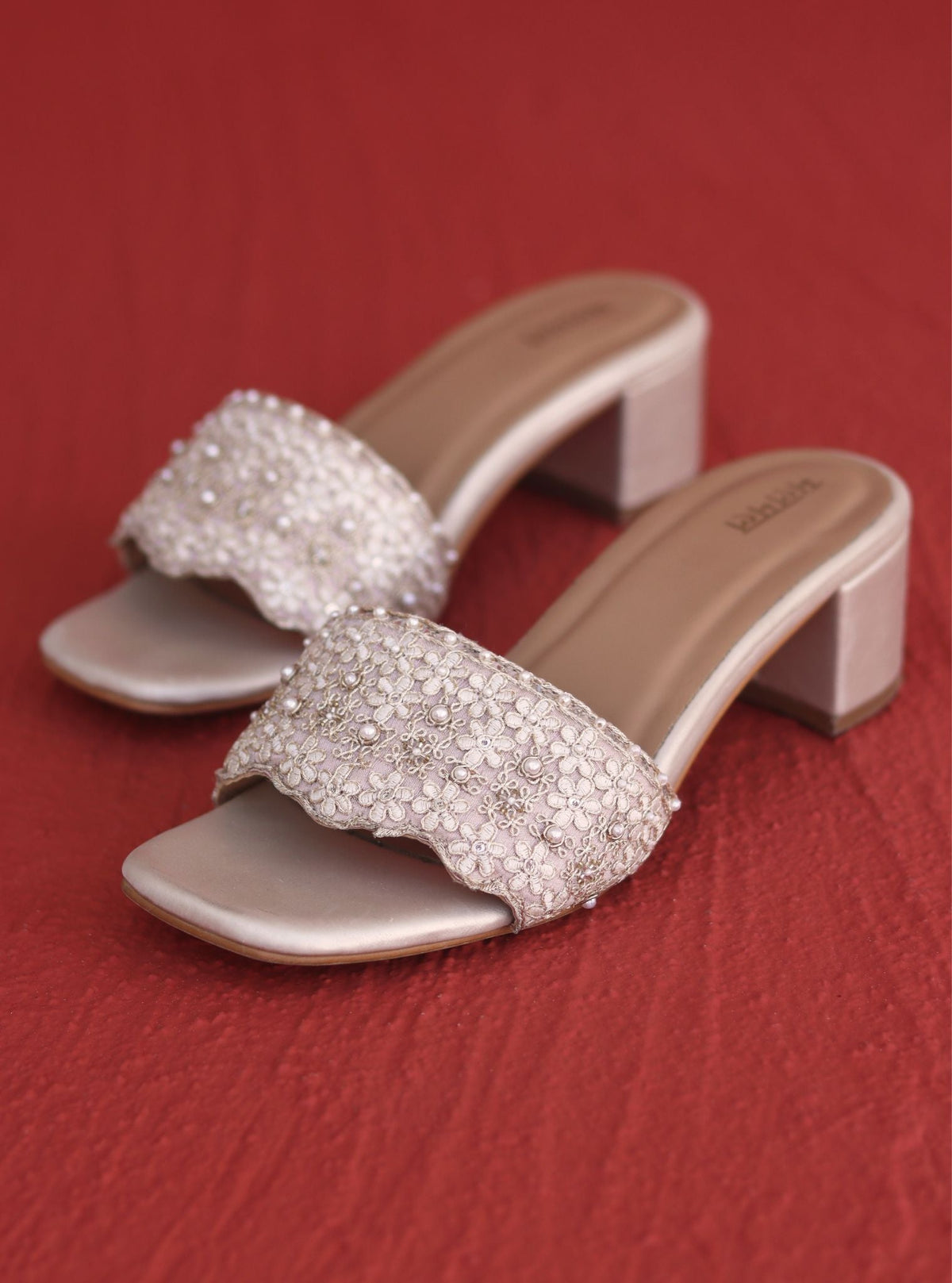 Lavanya Gold Vegan Block Heel