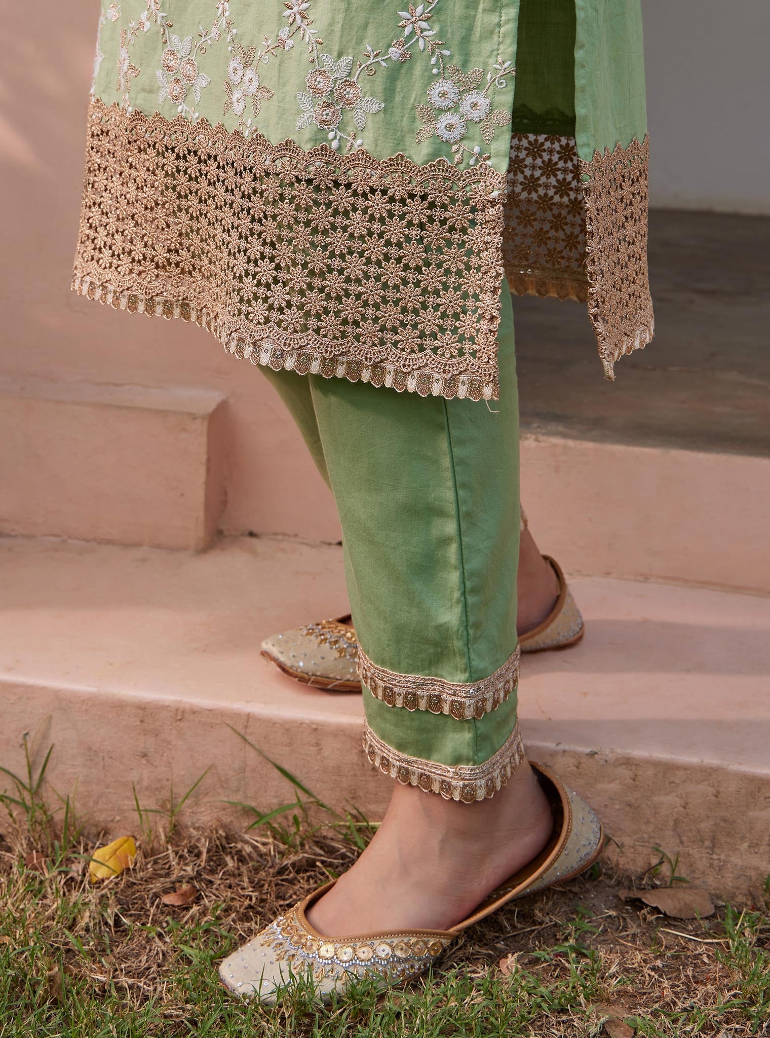 Agasti Pima Green Kurta Set