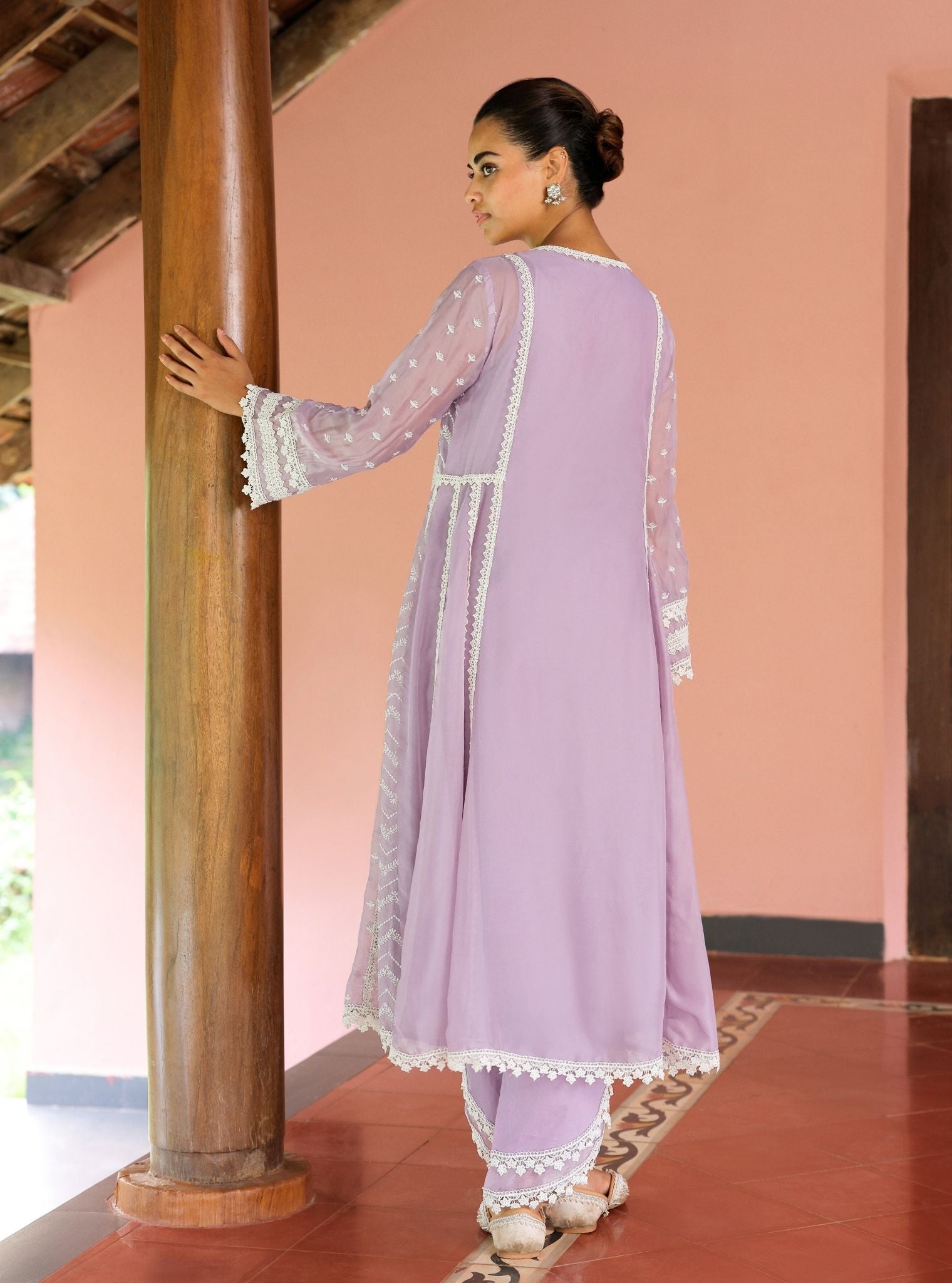 Keerth Organza Lavender Anarkali Kurta Set
