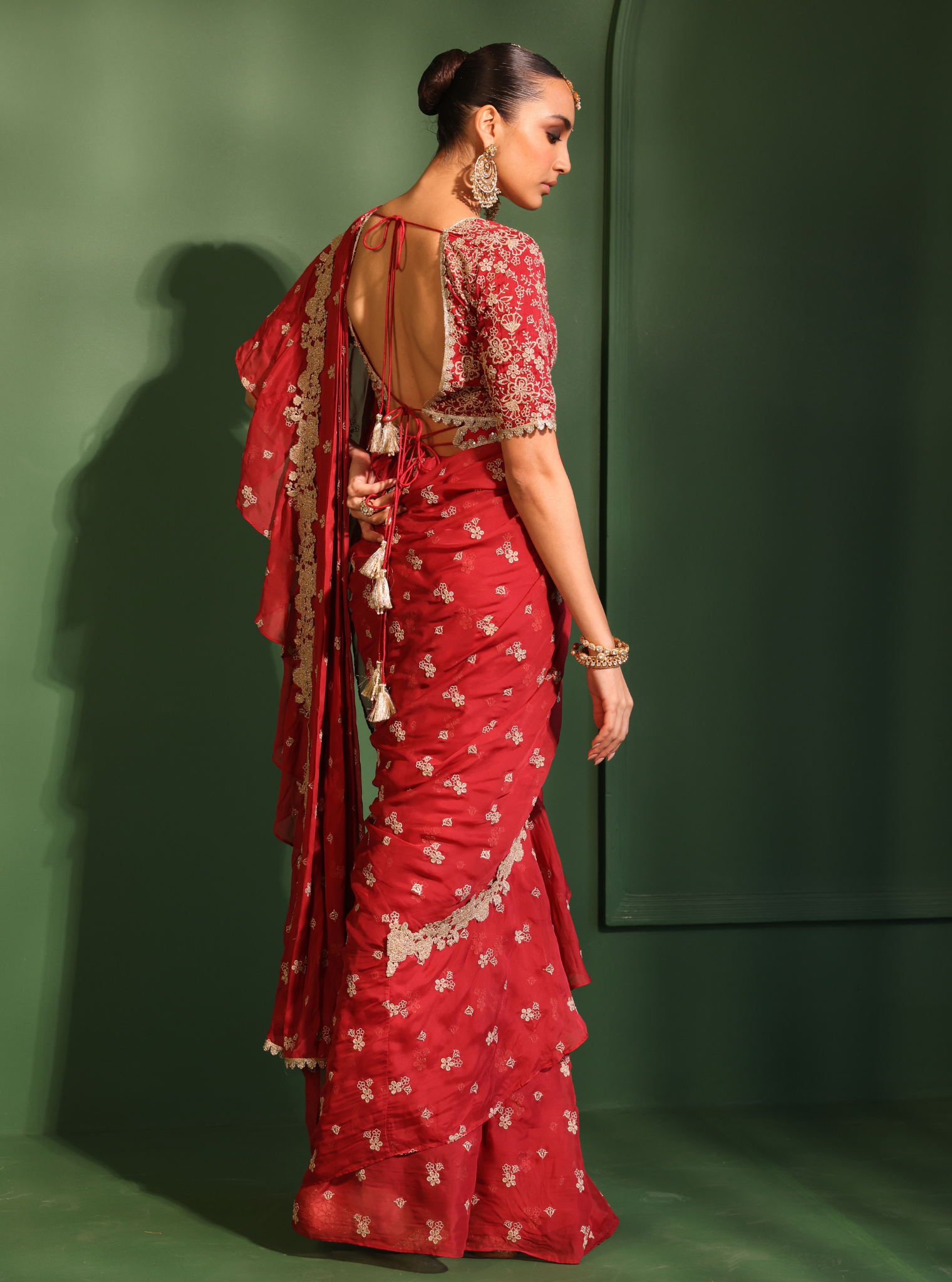 Pari Organza Red Saree