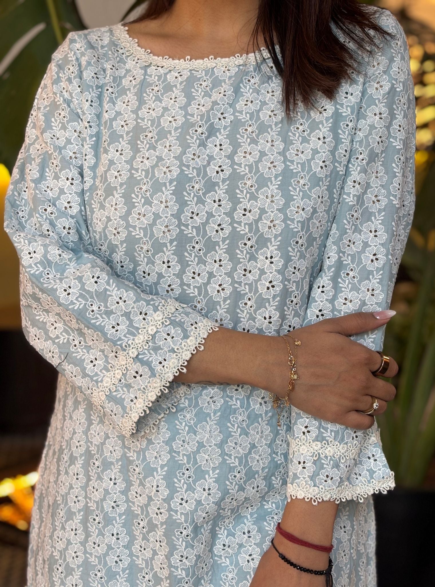 Ebana Supima Cotton Light Blue Co-ord Set