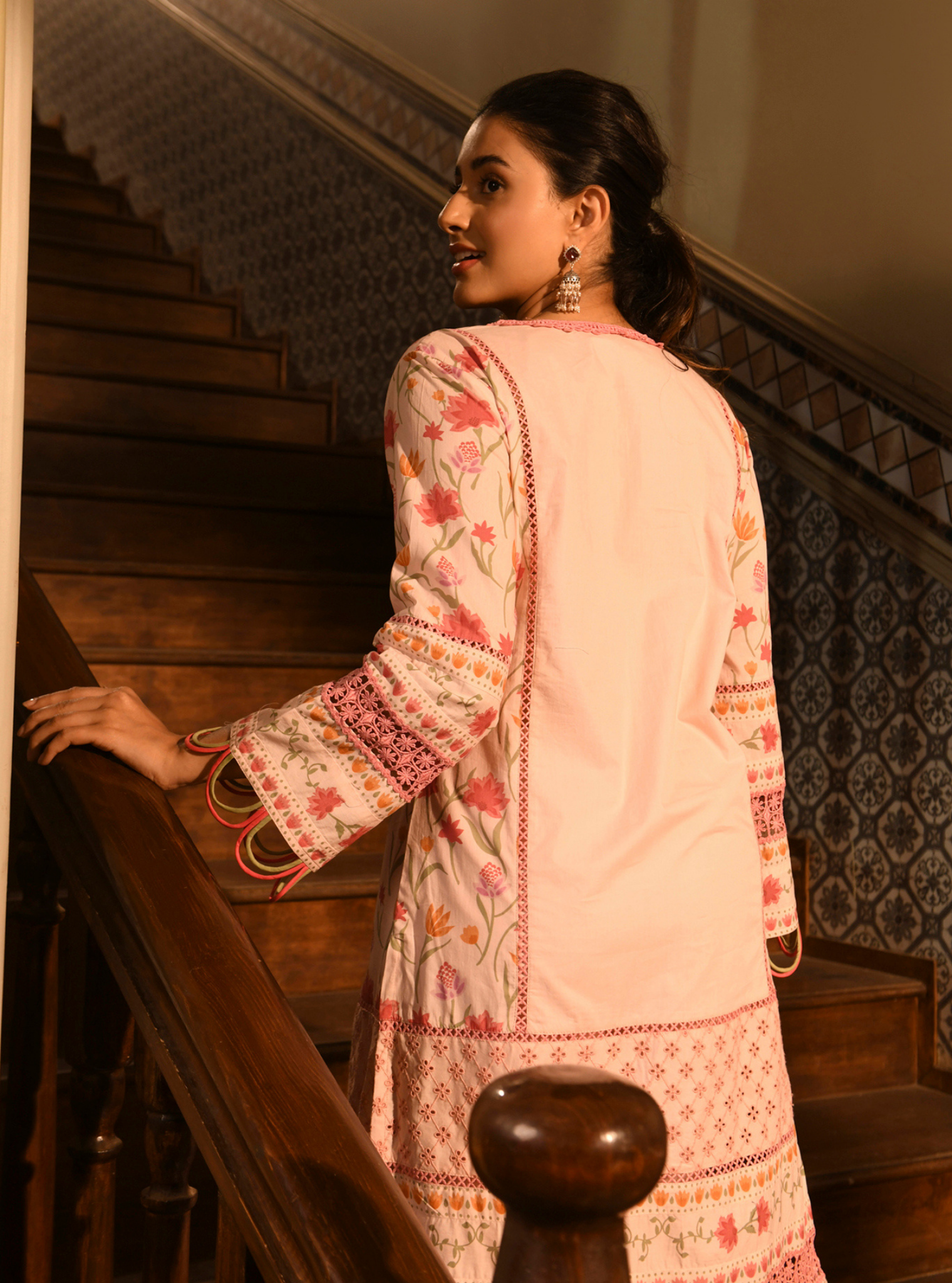 Sanny Supima Cotton Printed Pink Kurta Set