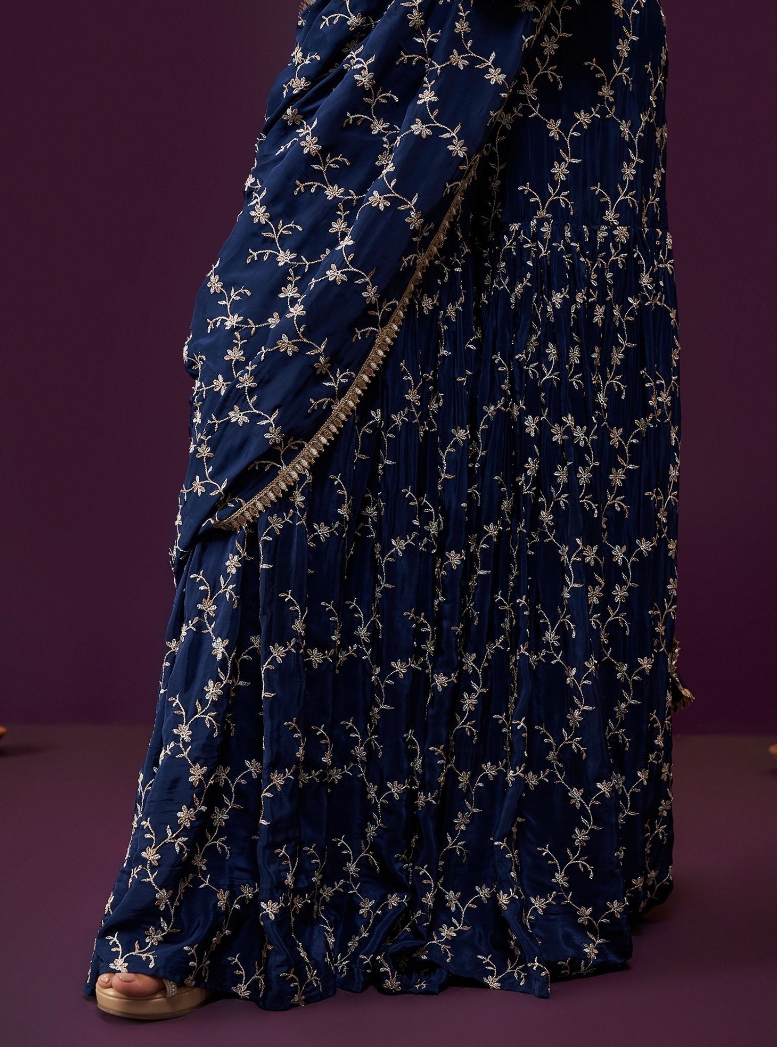 Ayana Crepe Navy Saree