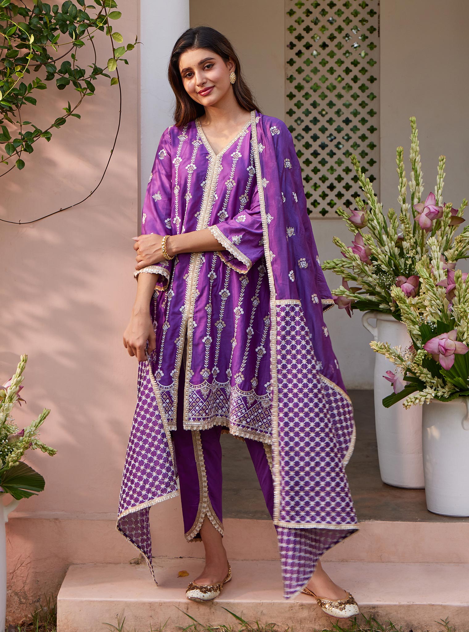 Suvasi Pima Purple Kurta Set