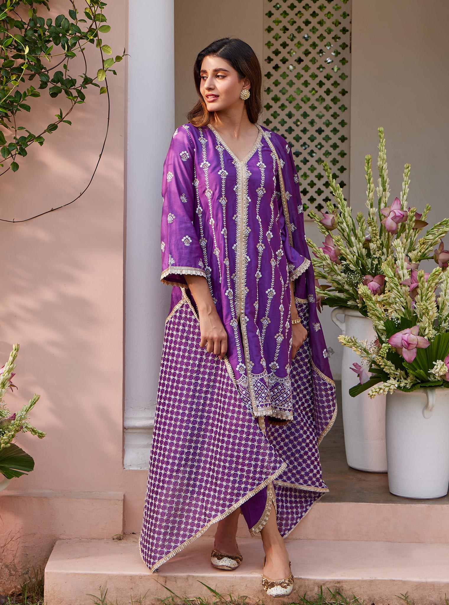 Suvasi Pima Purple Kurta Set