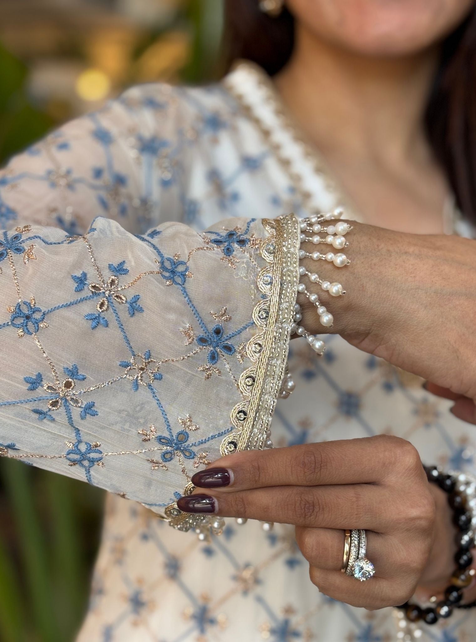 Annira Organza Off White Co-ord Set