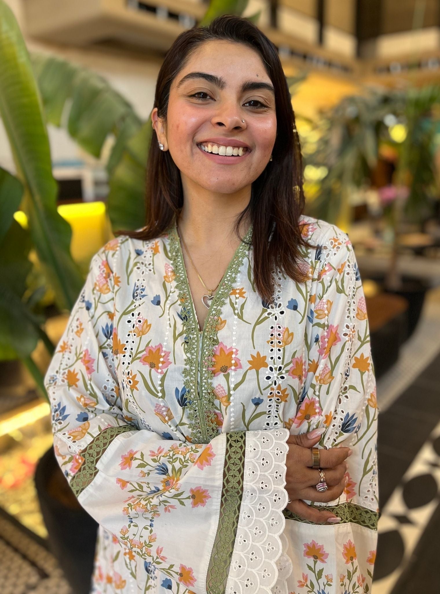 Gargi Supima Cotton Printed White Kurta Set