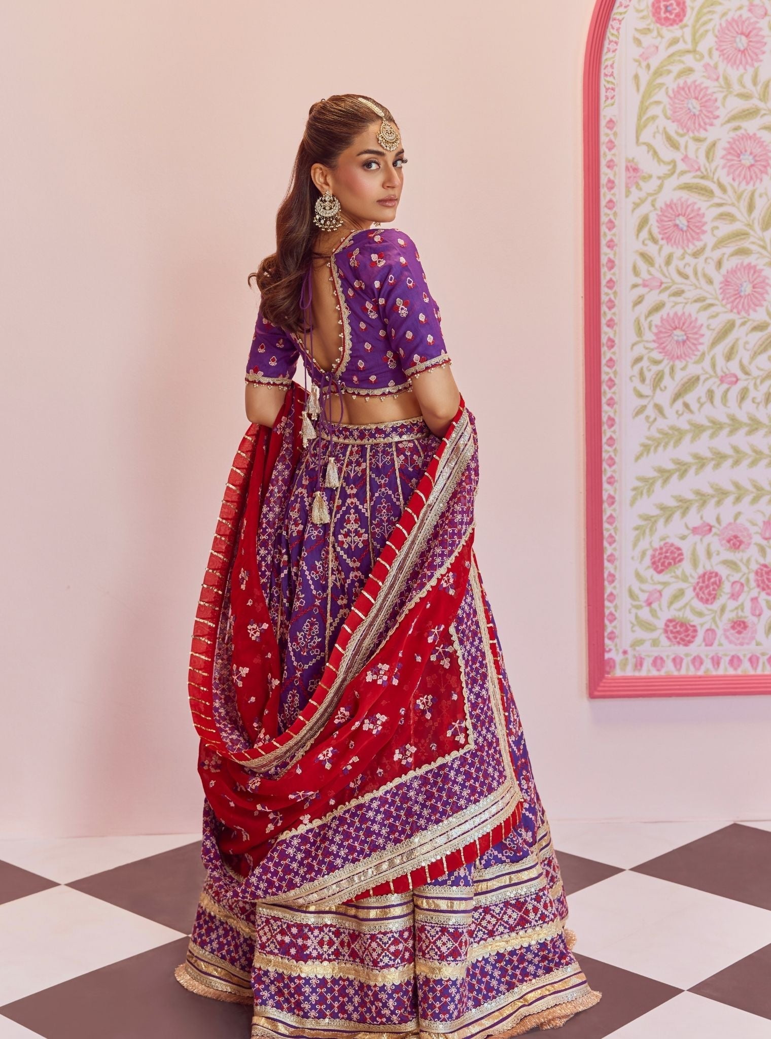 Anton Bemberg Silk Purple Lehenga