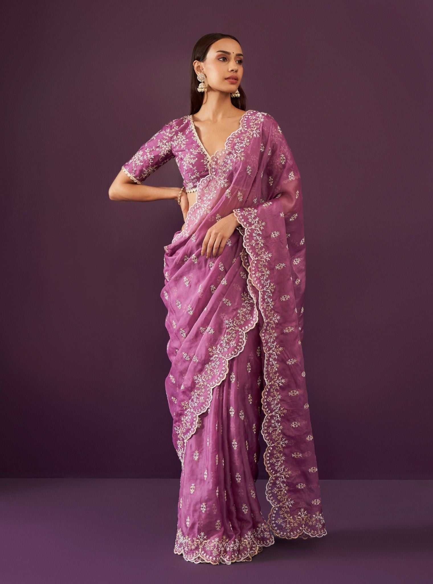 Kamlai Organza Grape Saree