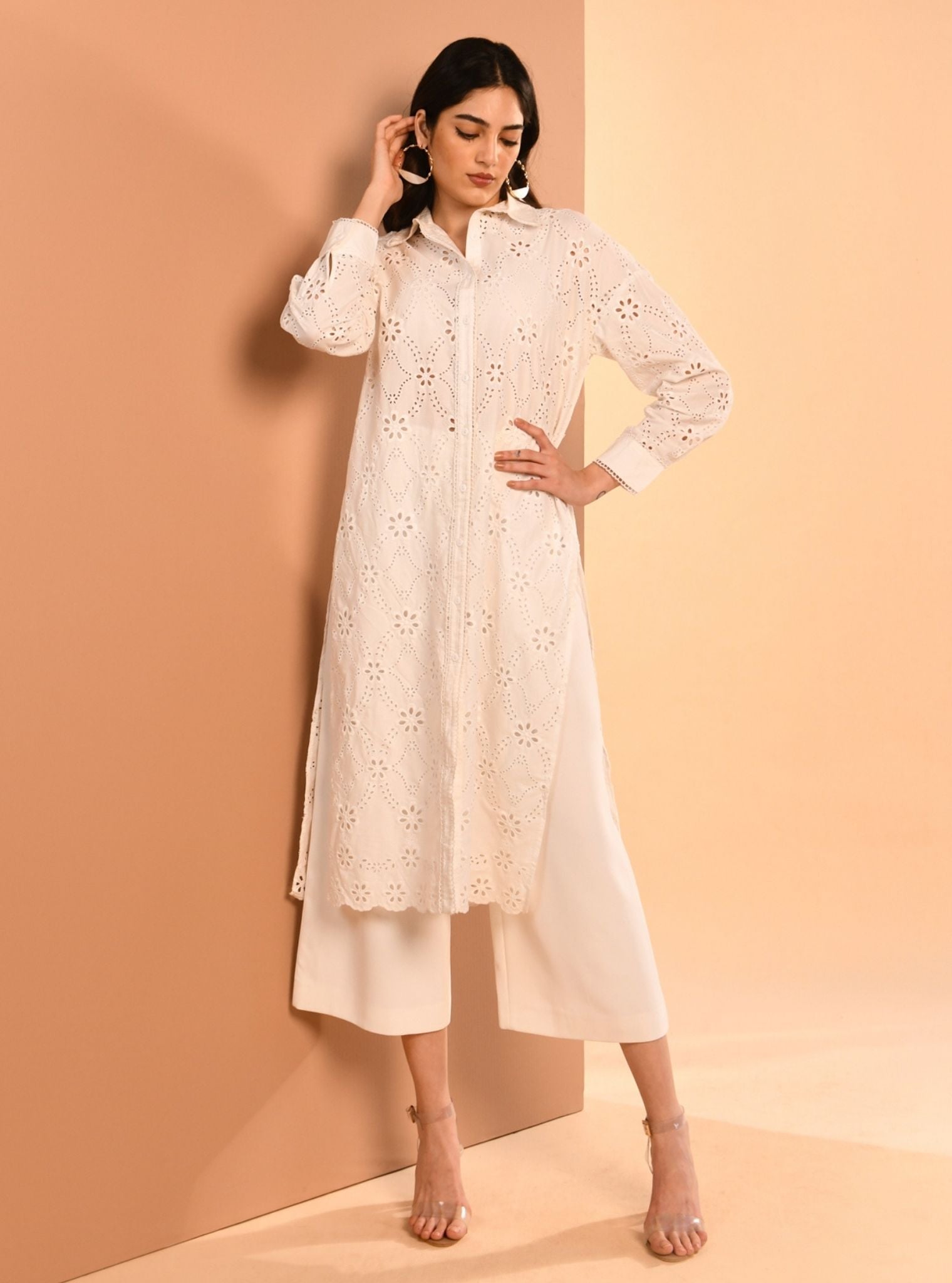 Trix Supima Cotton White Co-ord Set