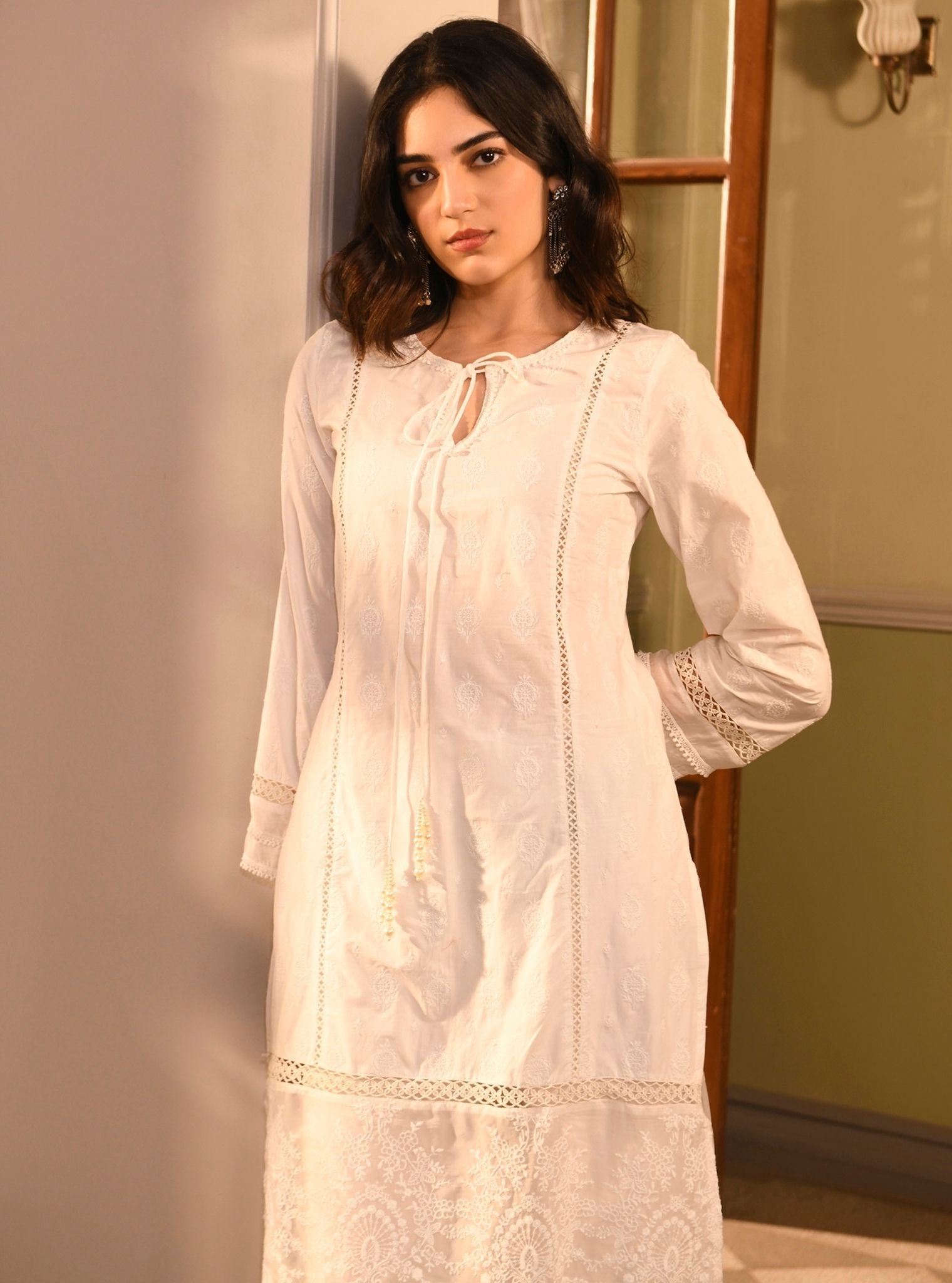 Dinaz Supima Cotton White Kurta Set