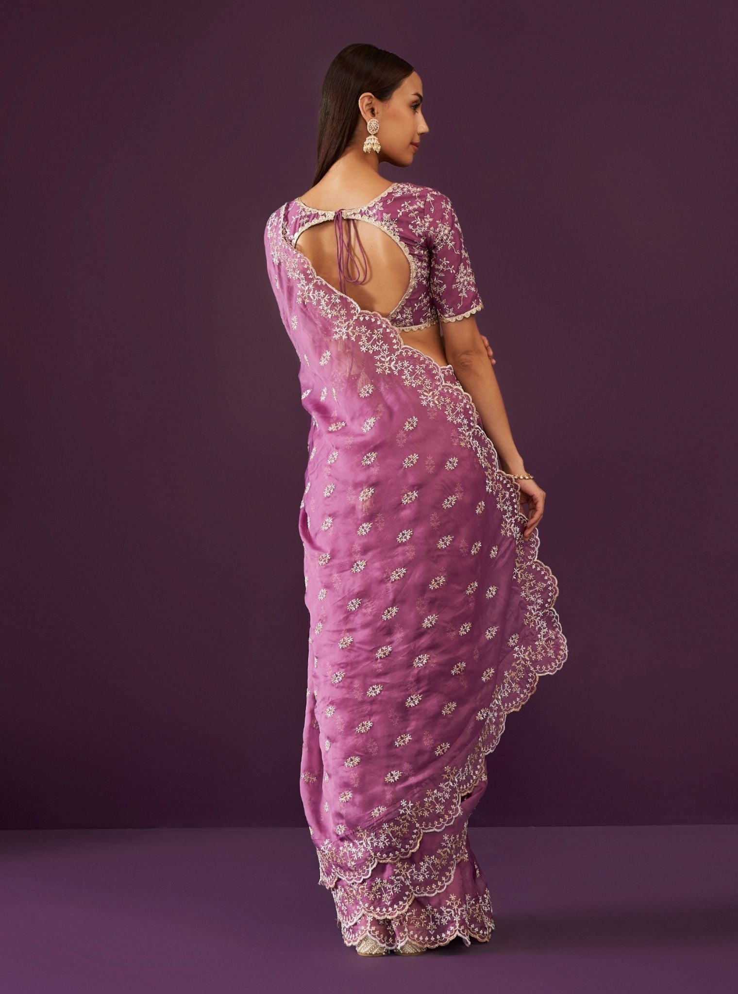 Kamlai Organza Grape Saree