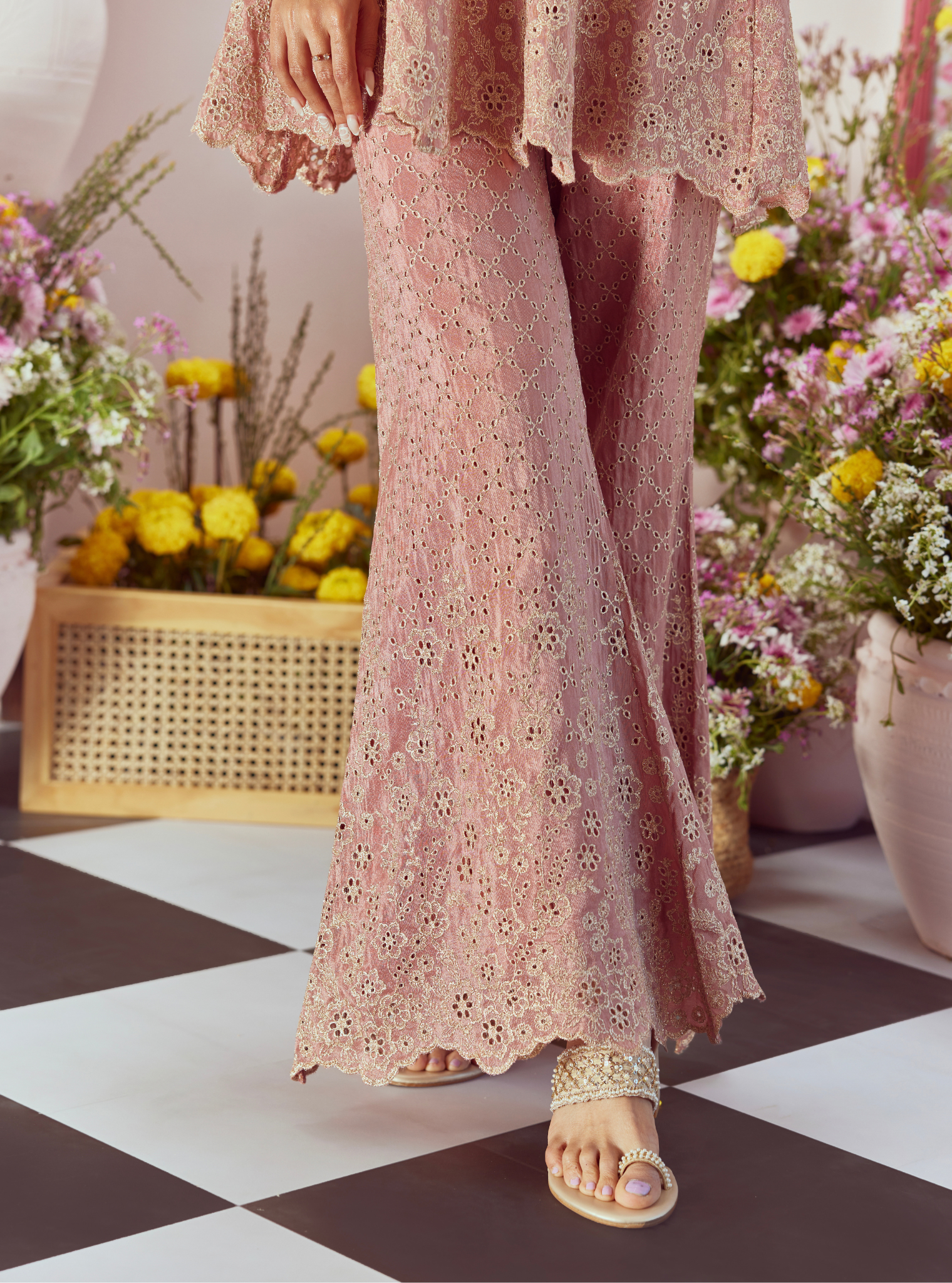 Araj Royal Tissue Pink Top Set