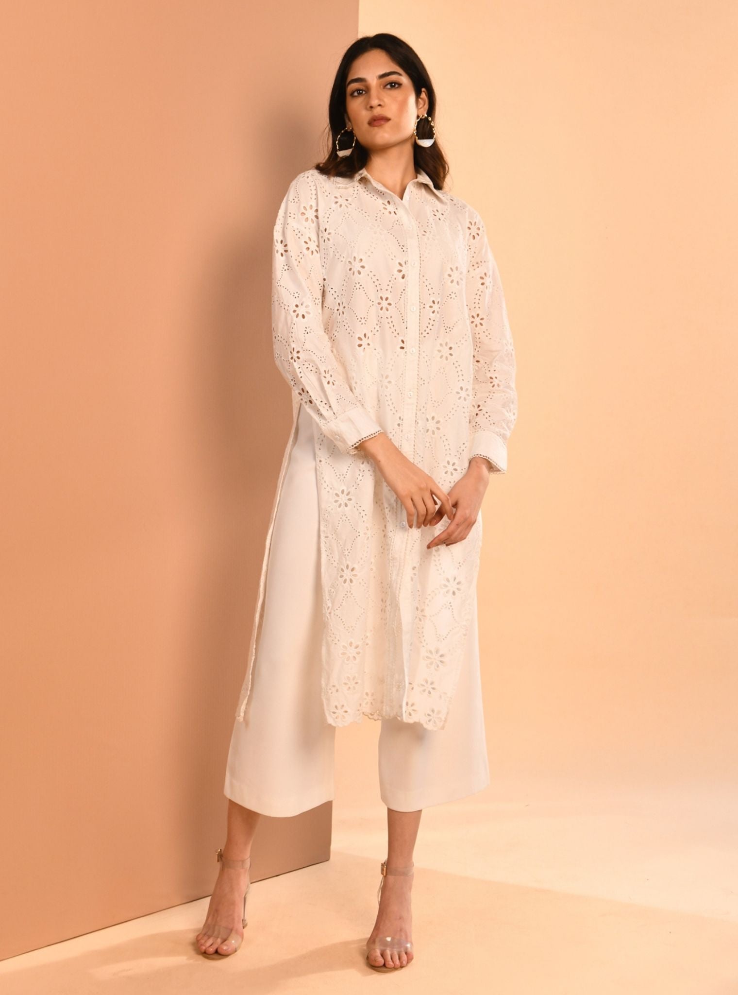 Trix Supima Cotton White Co-ord Set
