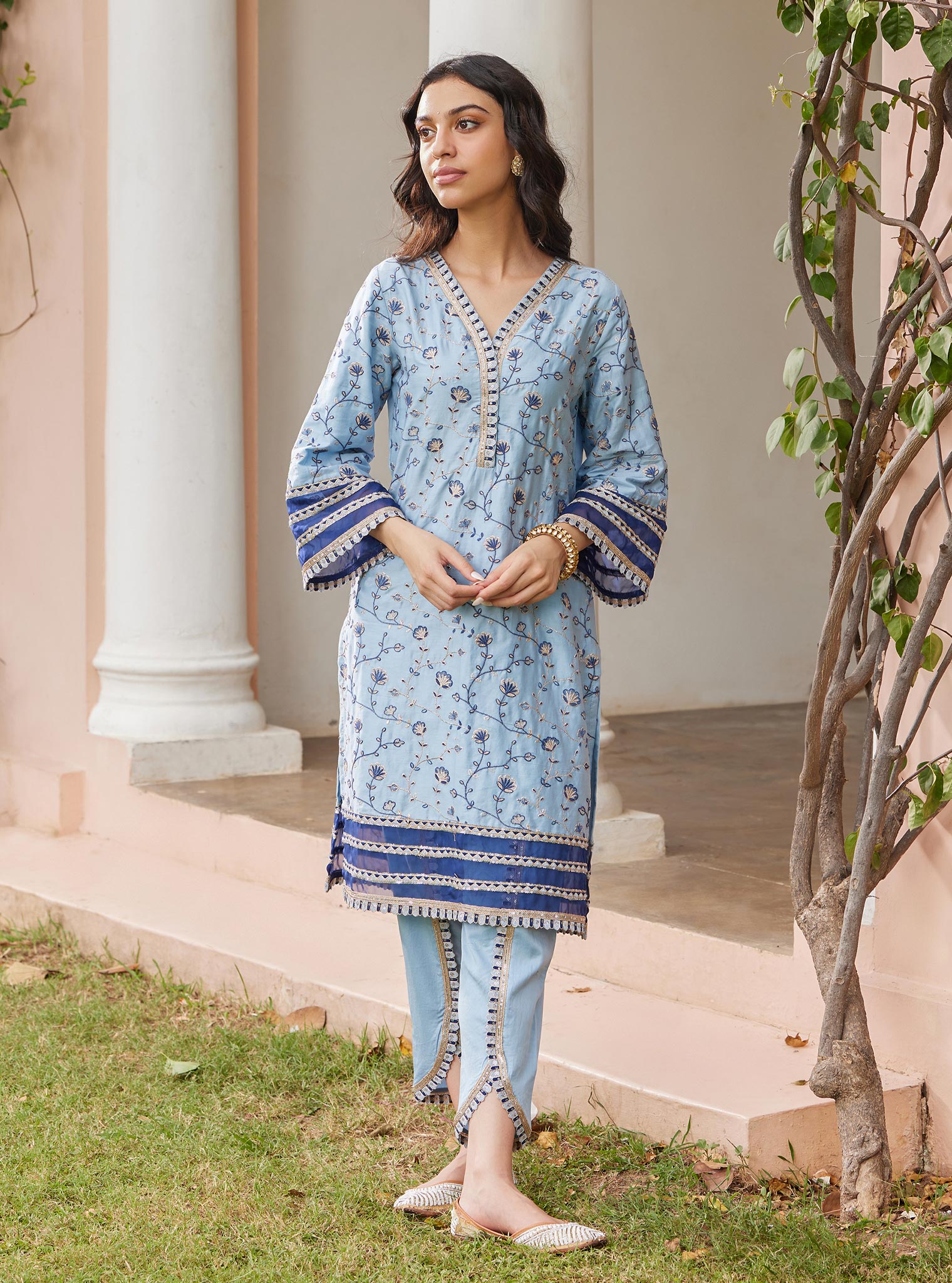 Drita Pima Blue Kurta Set