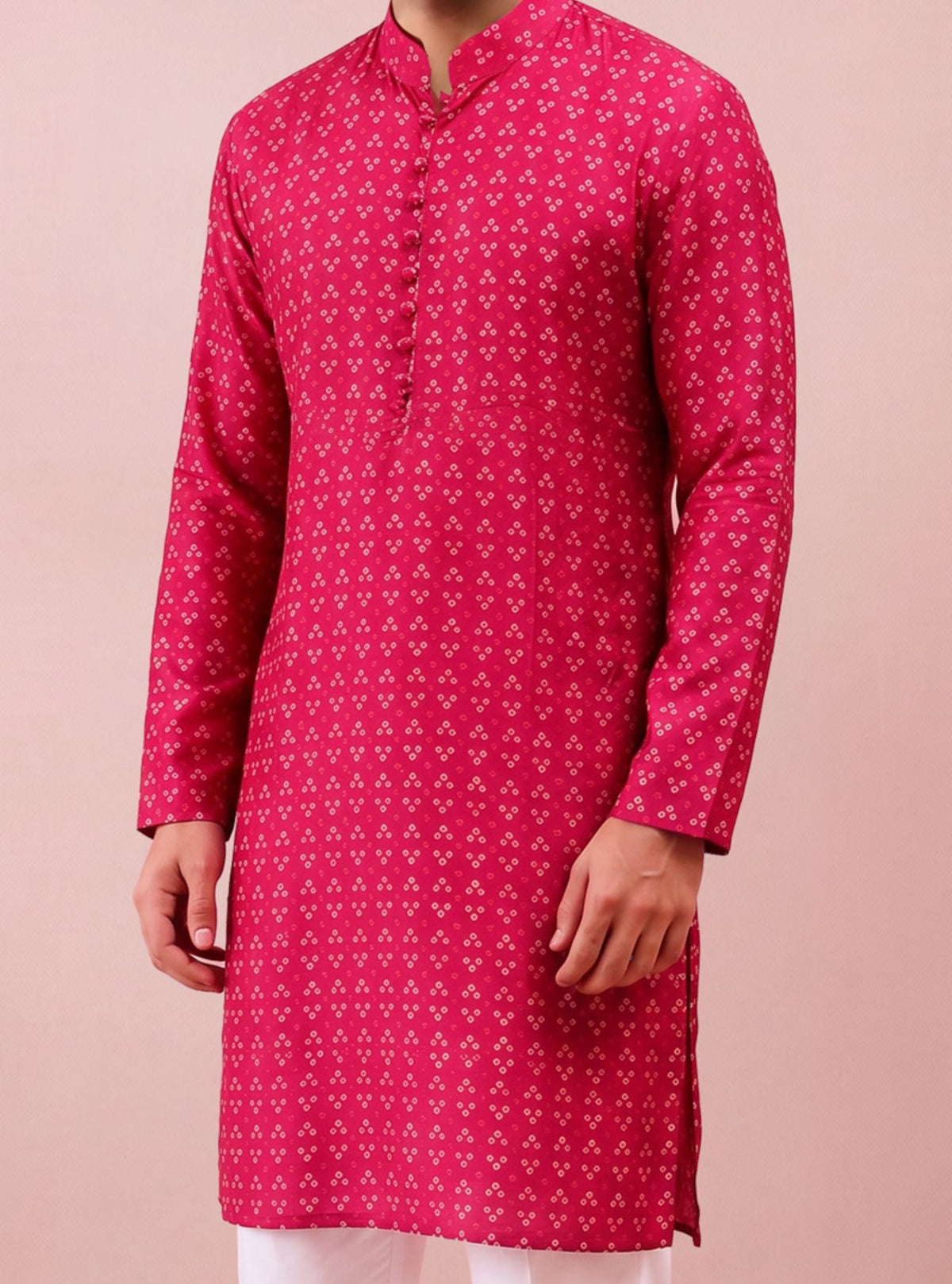 Neer Lawn Printed Fuchsia Mens Kurta Set