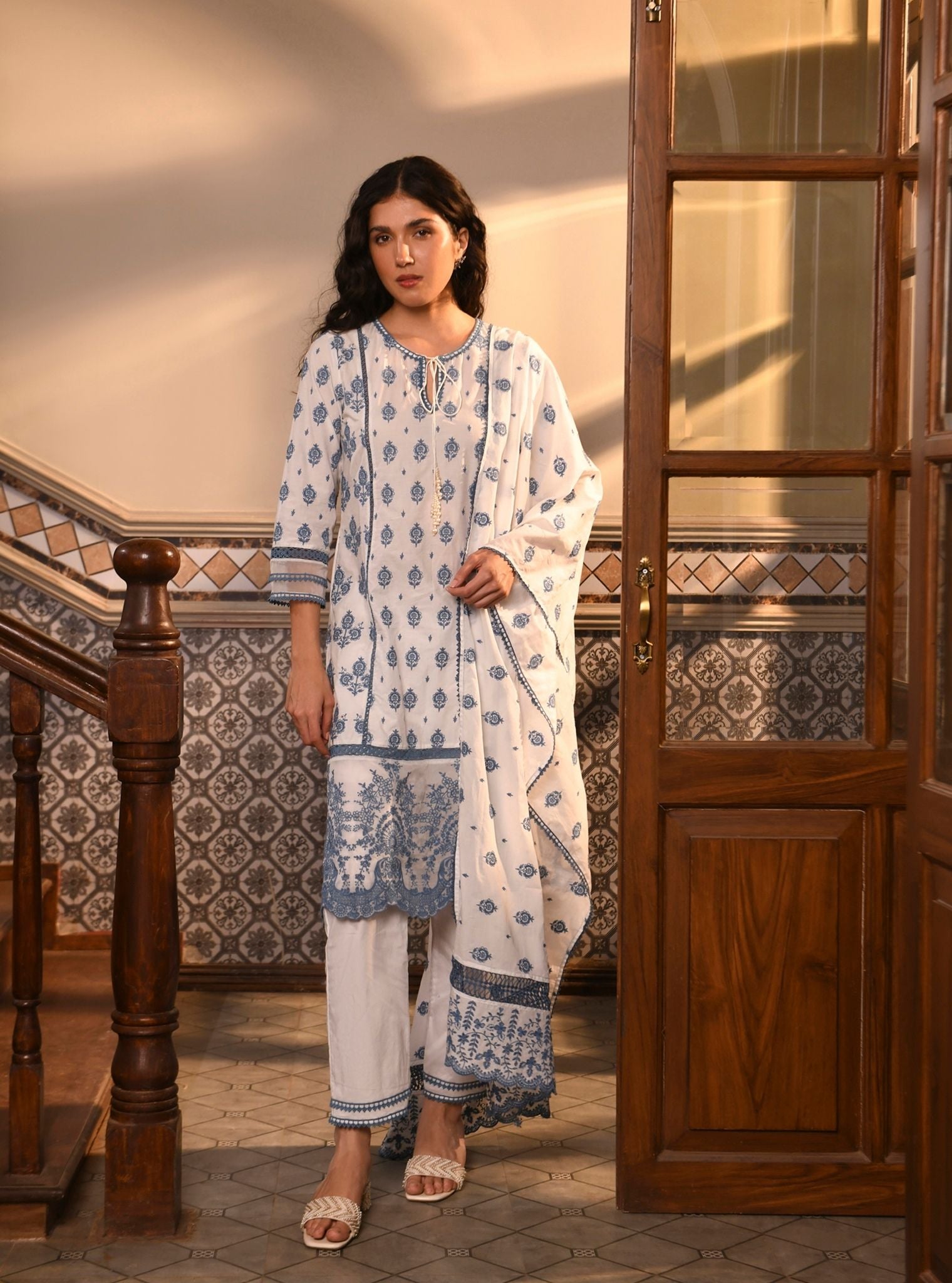 Dinaz Supima Cotton Light Blue Kurta Set