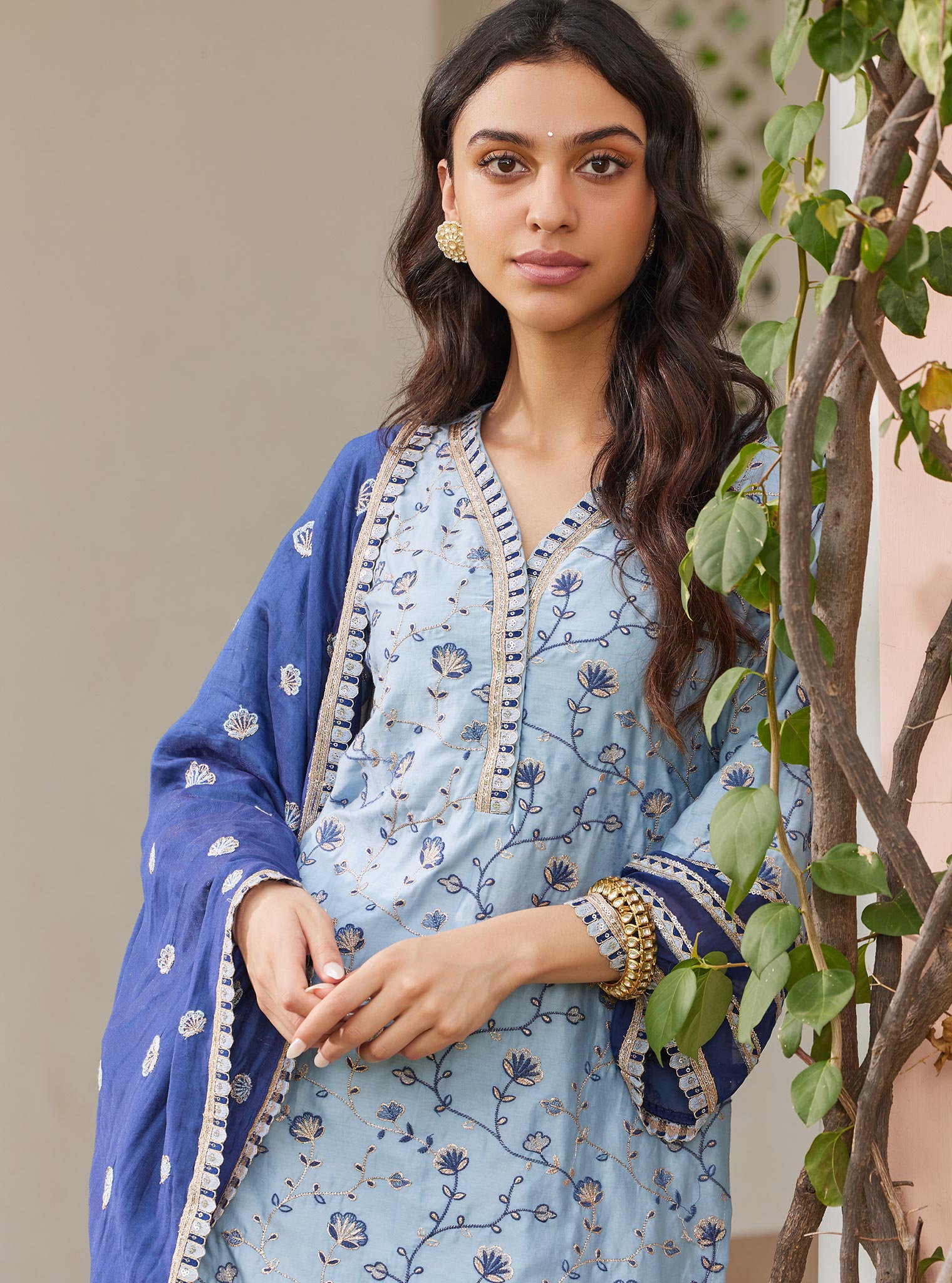 Drita Pima Blue Kurta Set