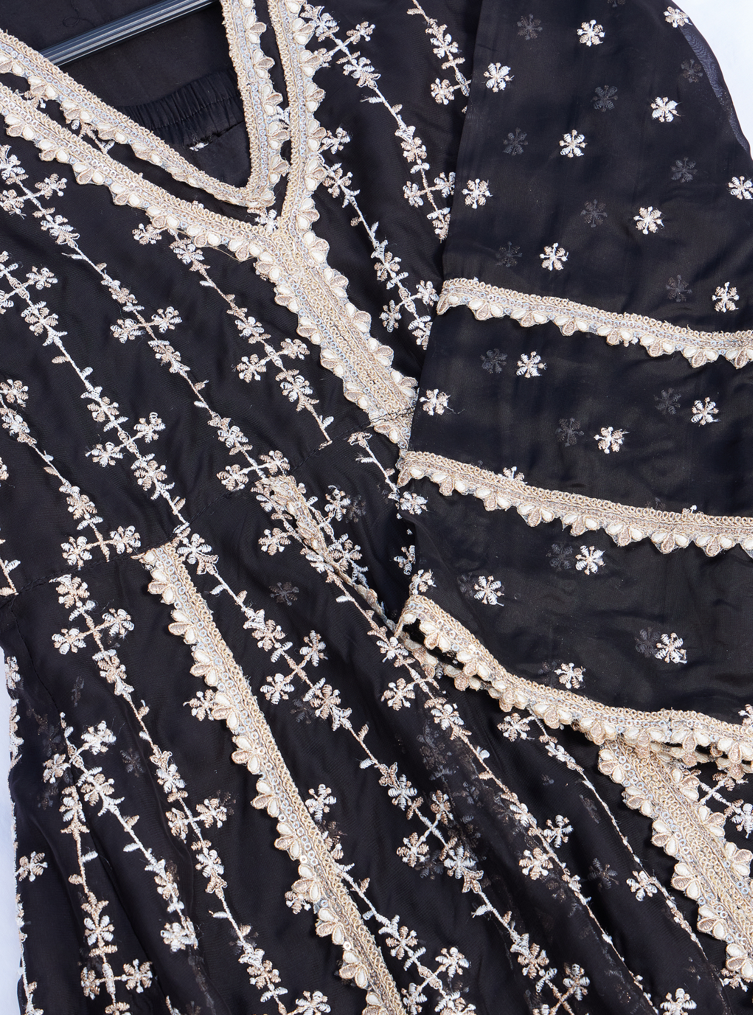 Simhi Organza Black Anarkali Kurta Set