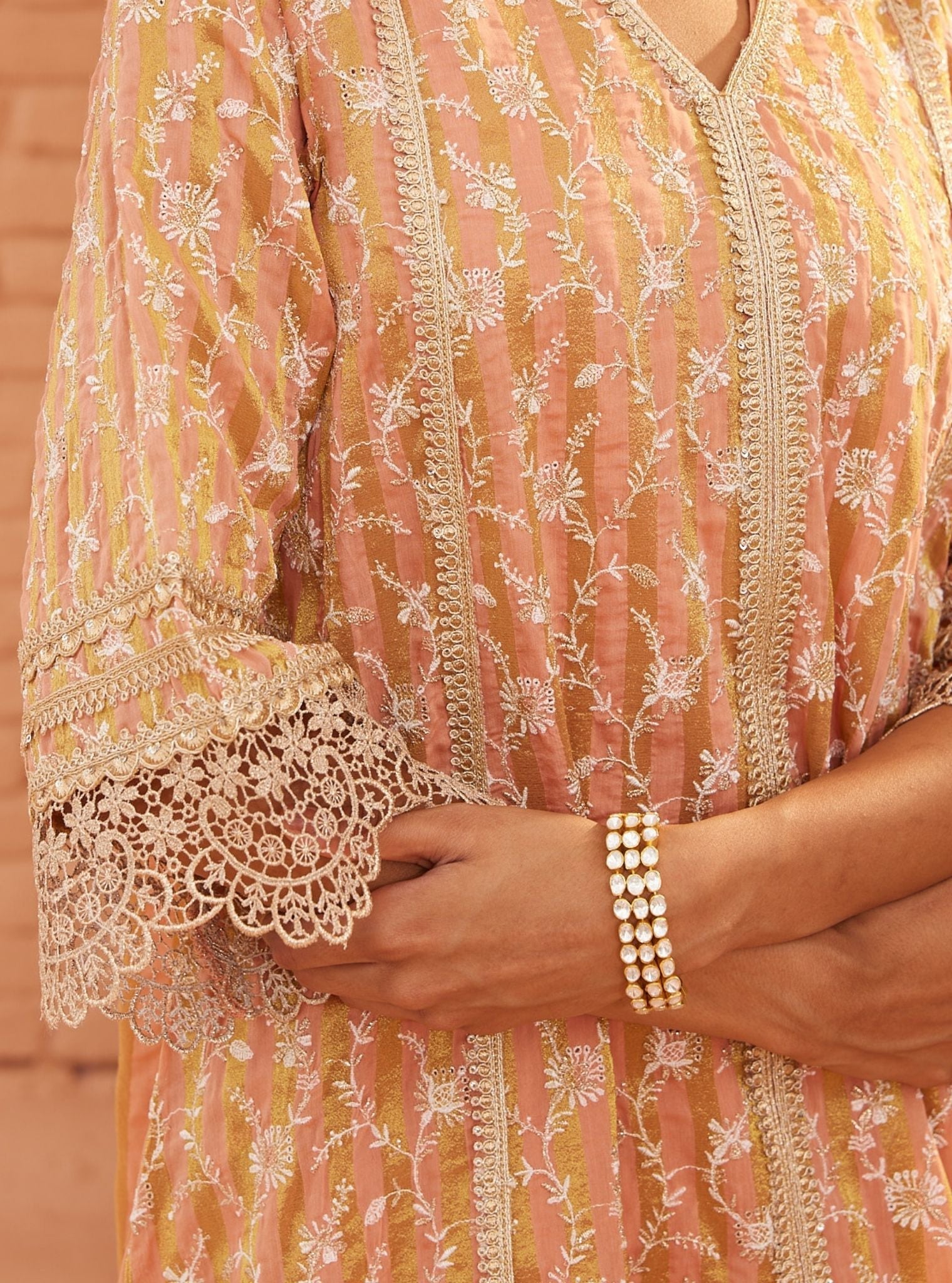 Pure Silver Polki Bracelet